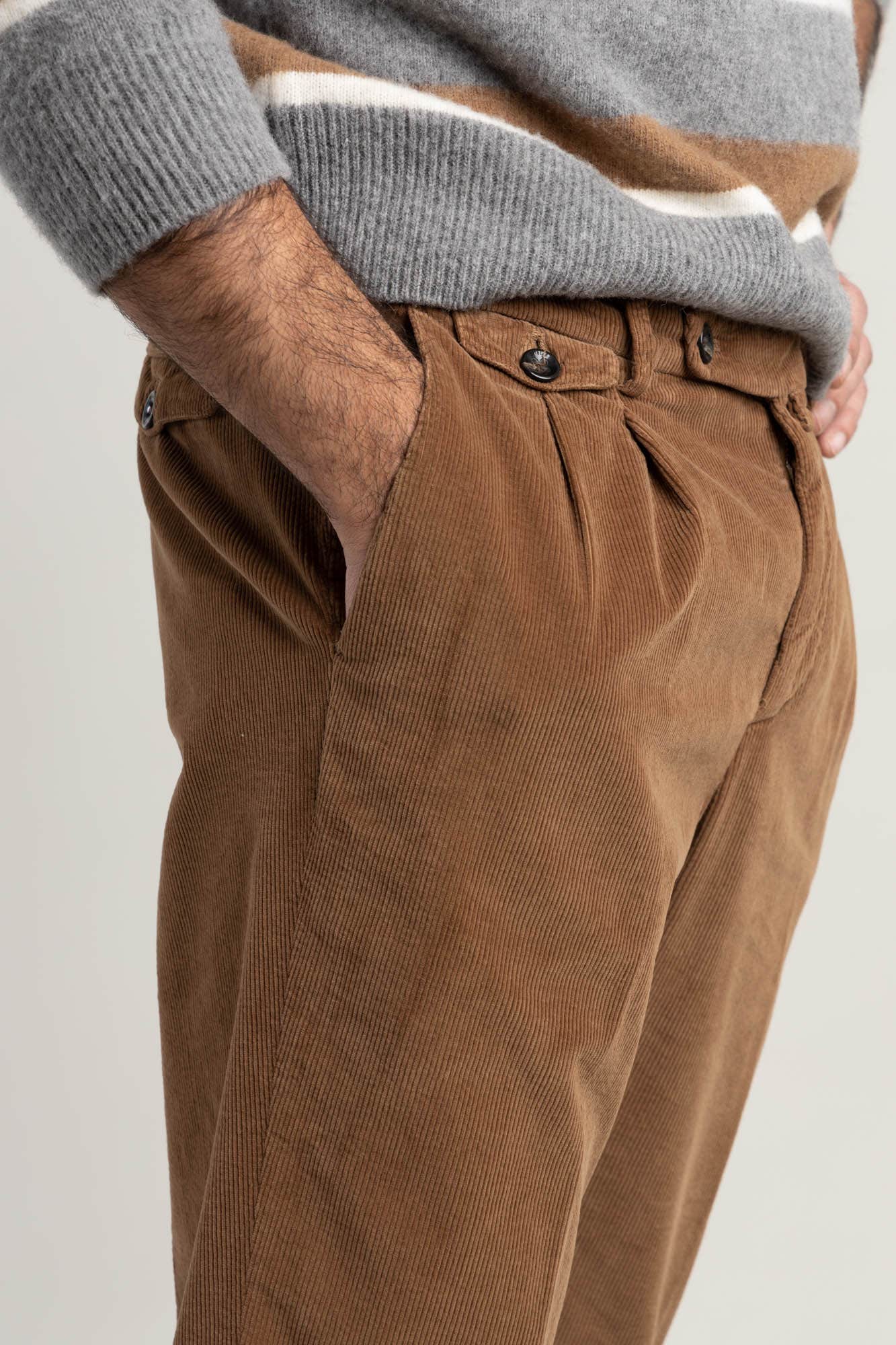 Light Brown Micro-Corduroy Trousers