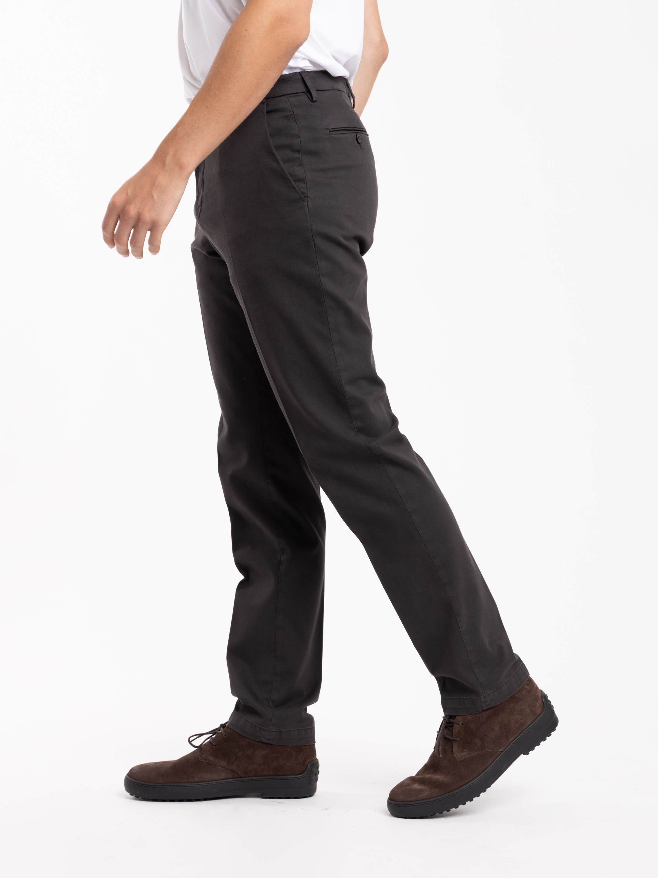 Dark Brown Cotton-Modal Twill Pant