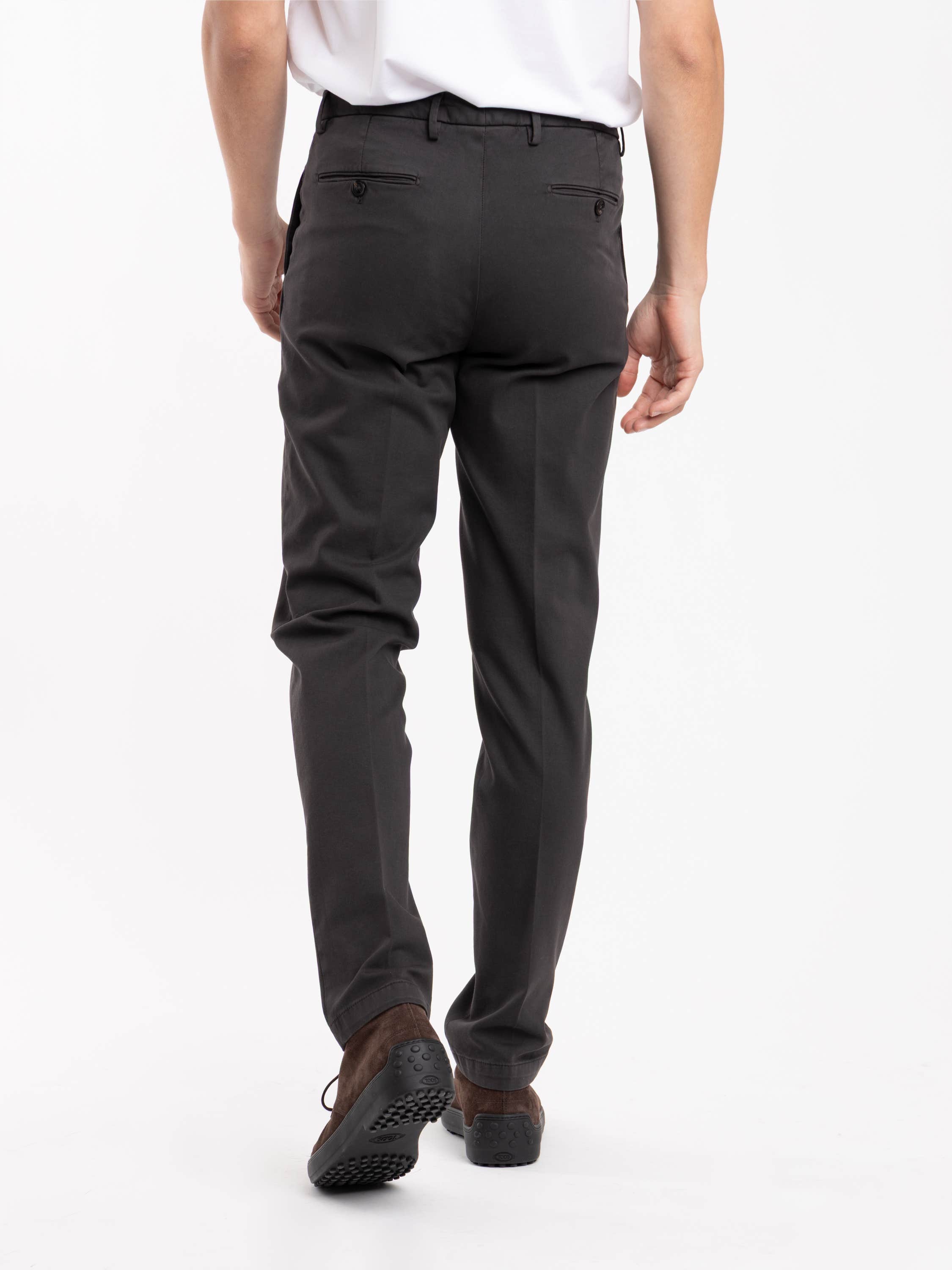 Dark Brown Cotton-Modal Twill Pant
