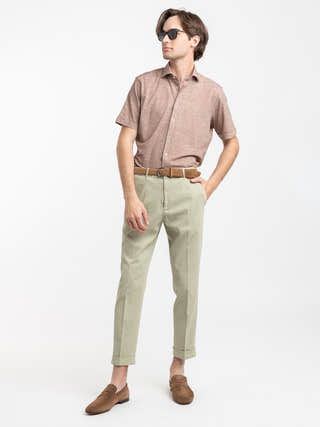 Briglia 1949 Green Stretch Cotton-Tencel Pant