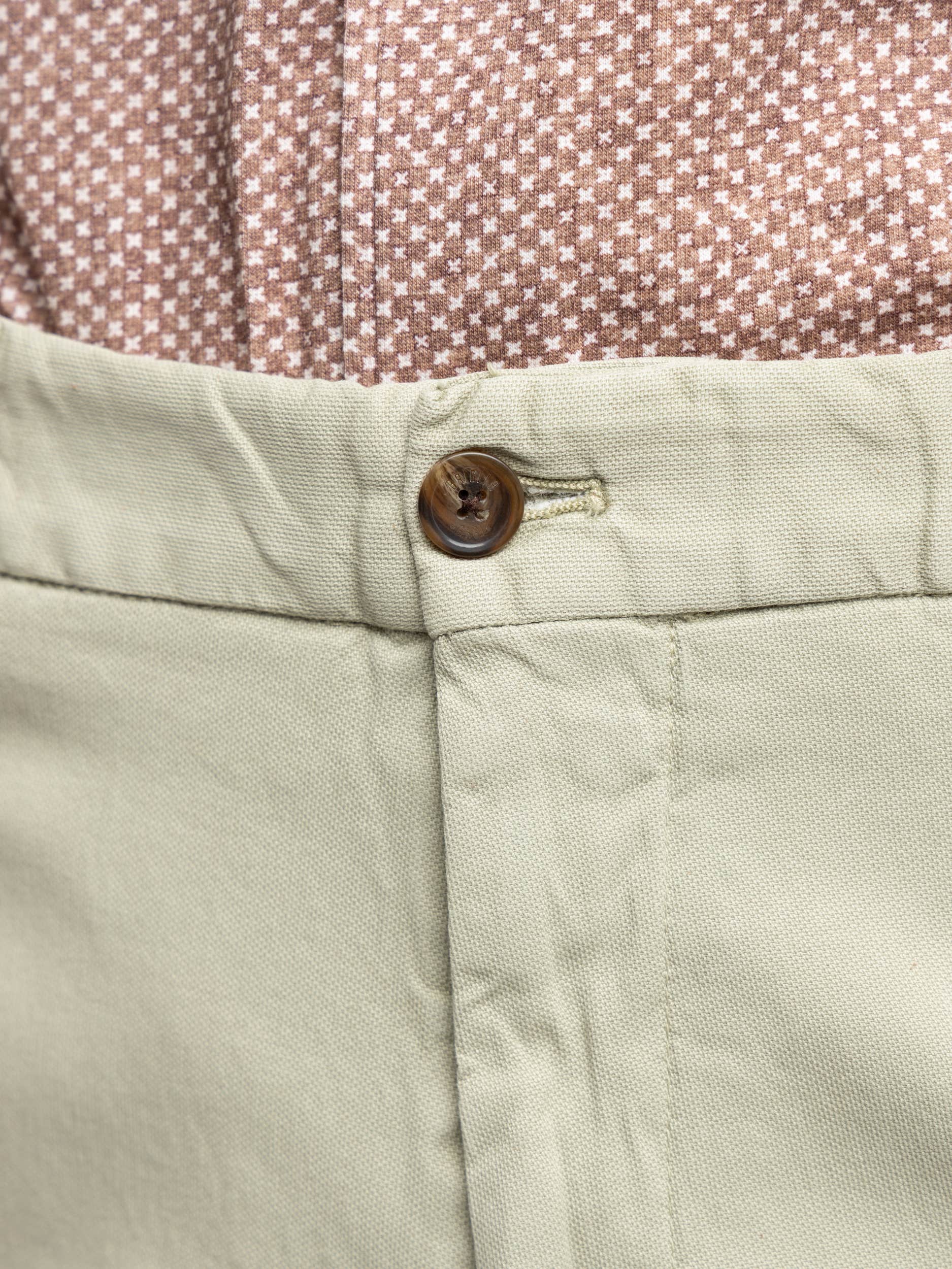 Green Stretch Cotton-Tencel Pant