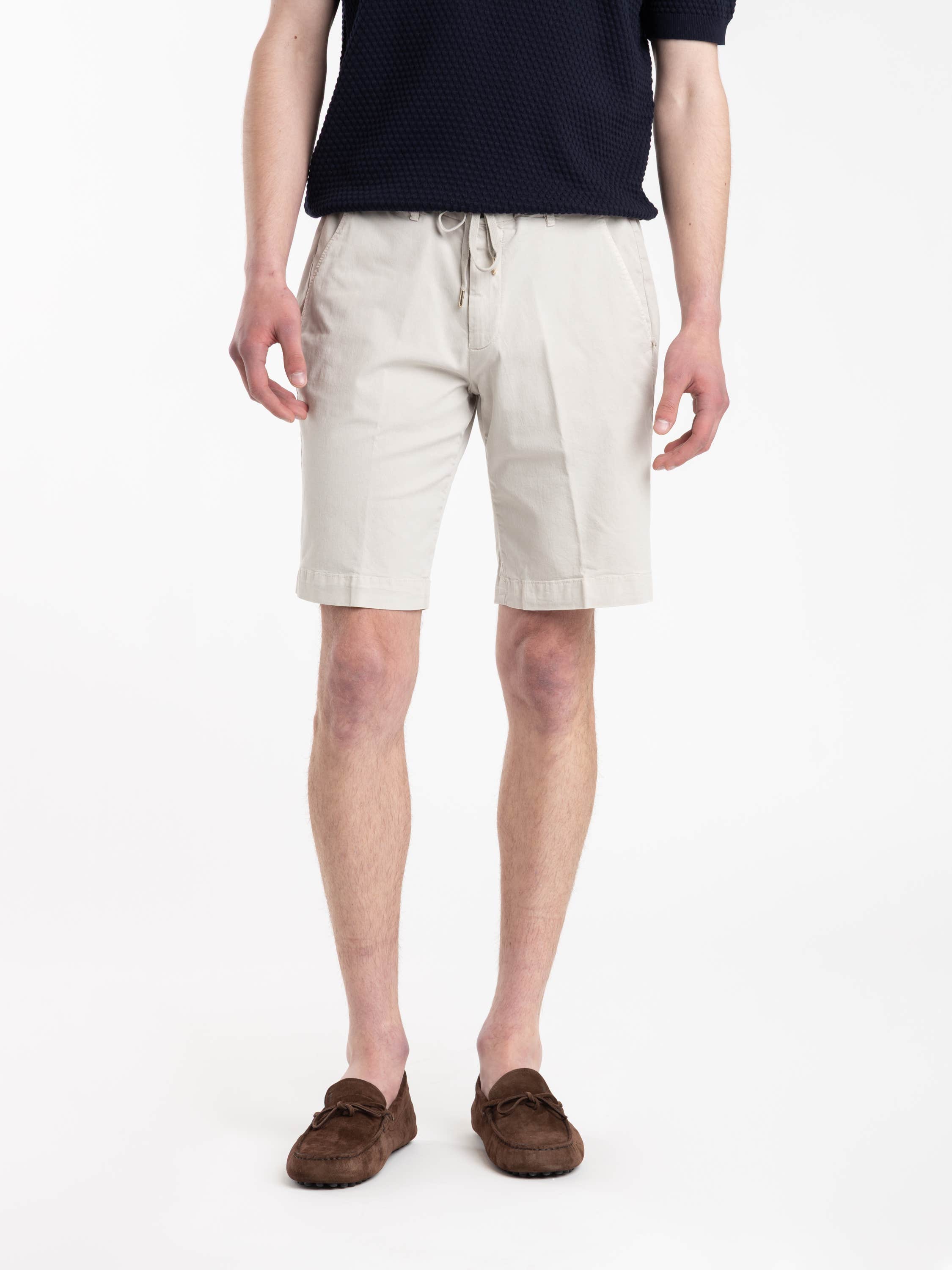 Beige Malibu Cotton-Blend Drawstring Shorts