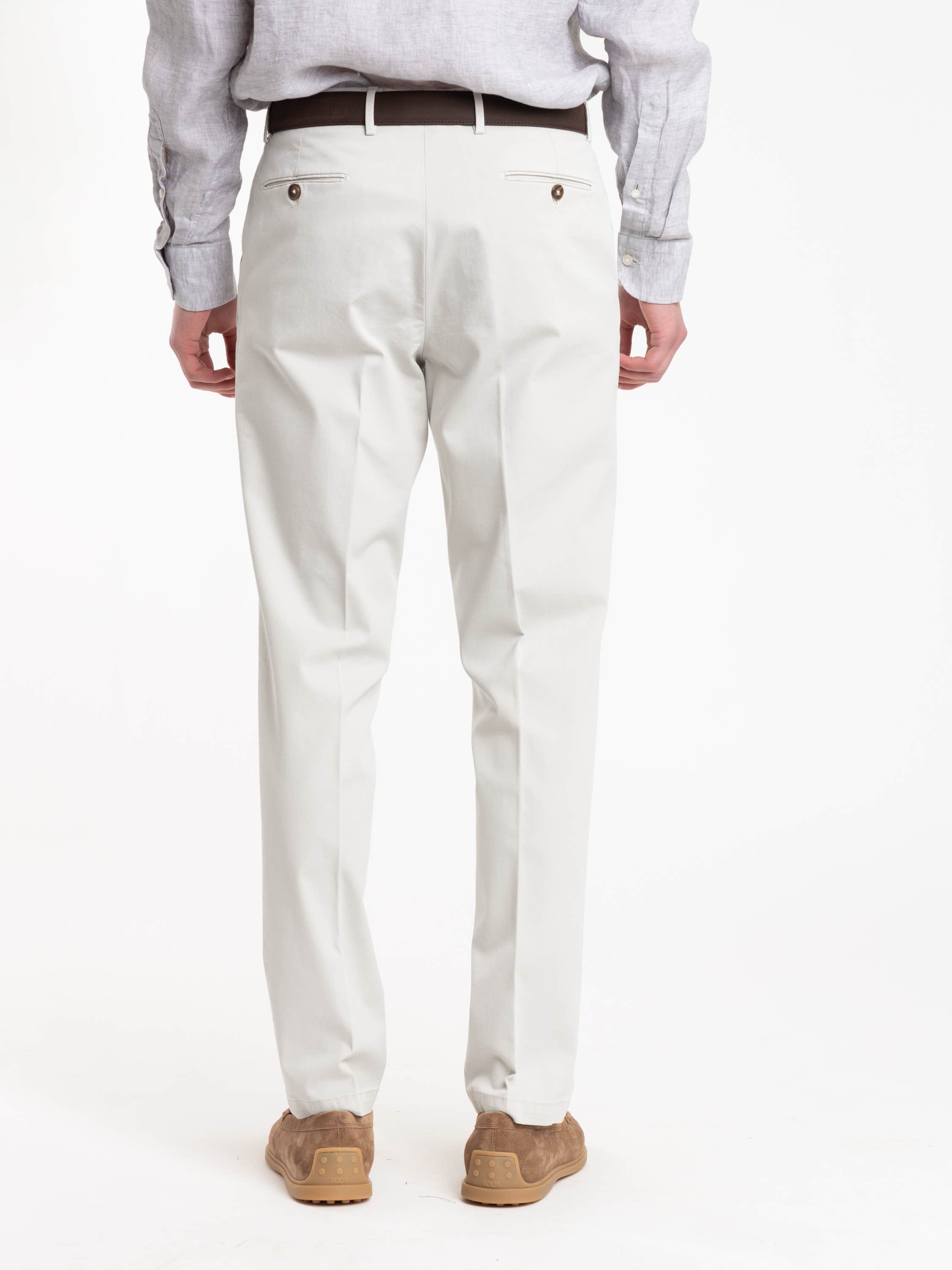 Chalk White Cotton Naviglio Trousers