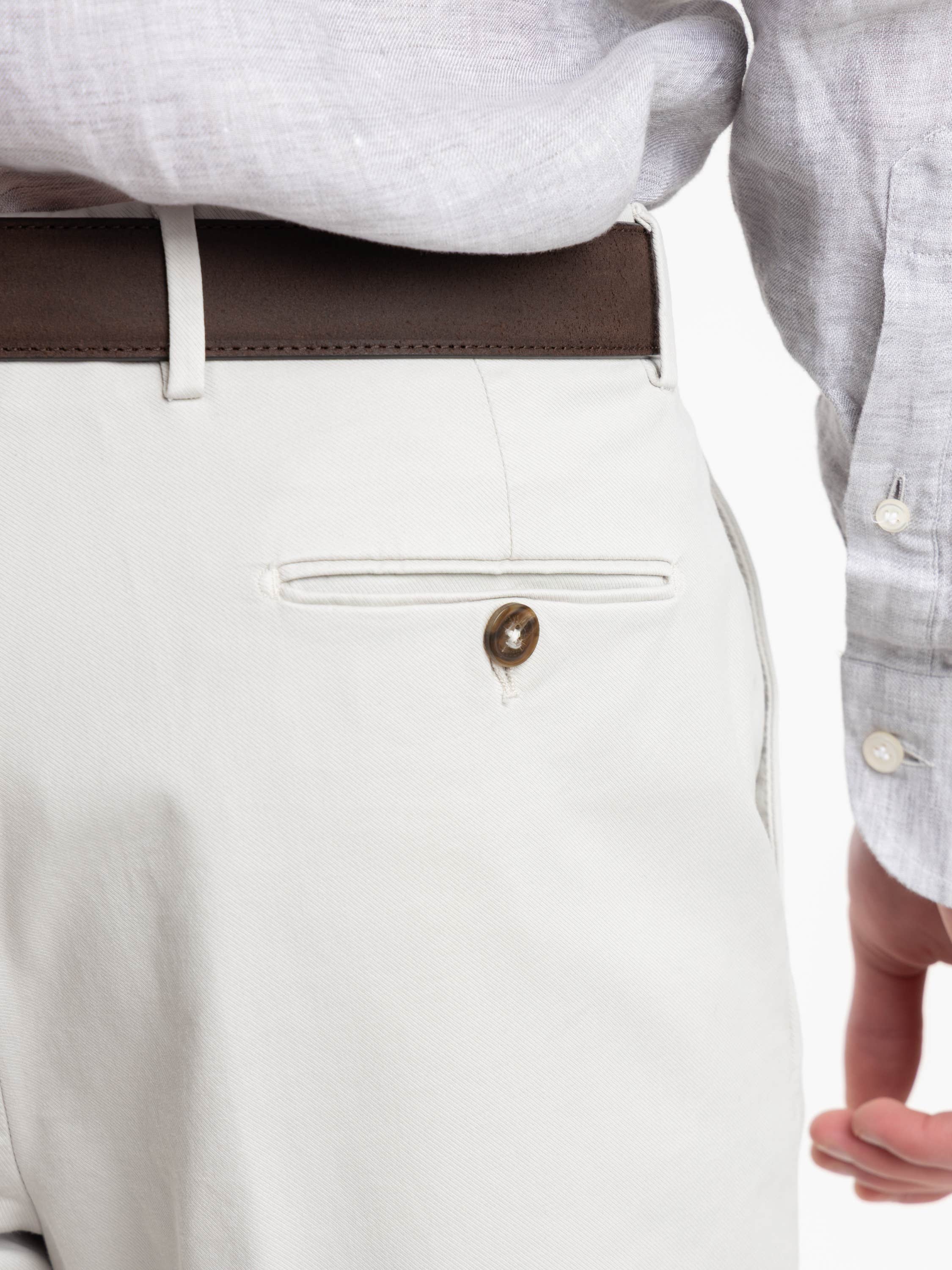 Chalk White Cotton Naviglio Trousers