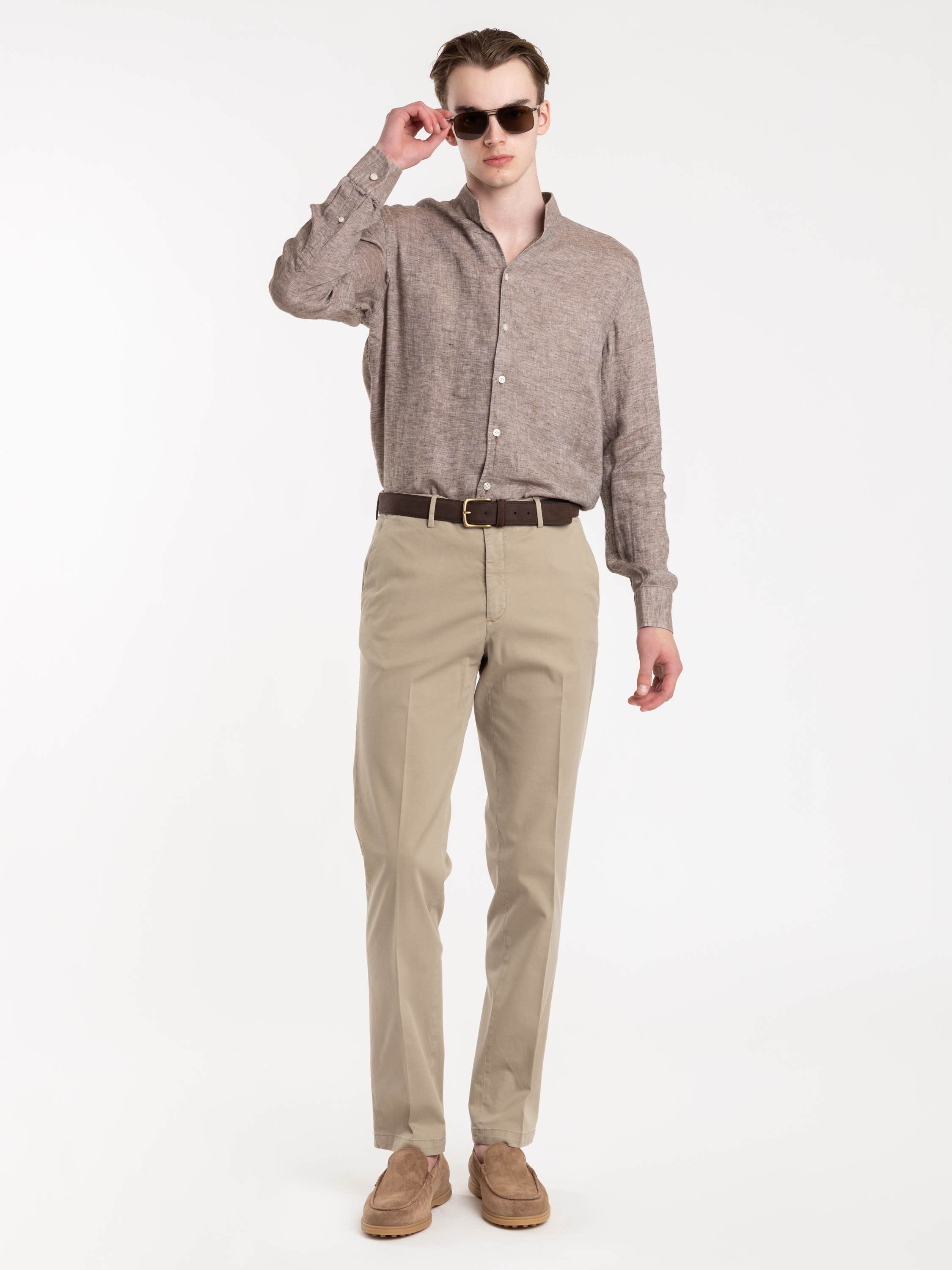 Light Brown Cotton Naviglio Trousers