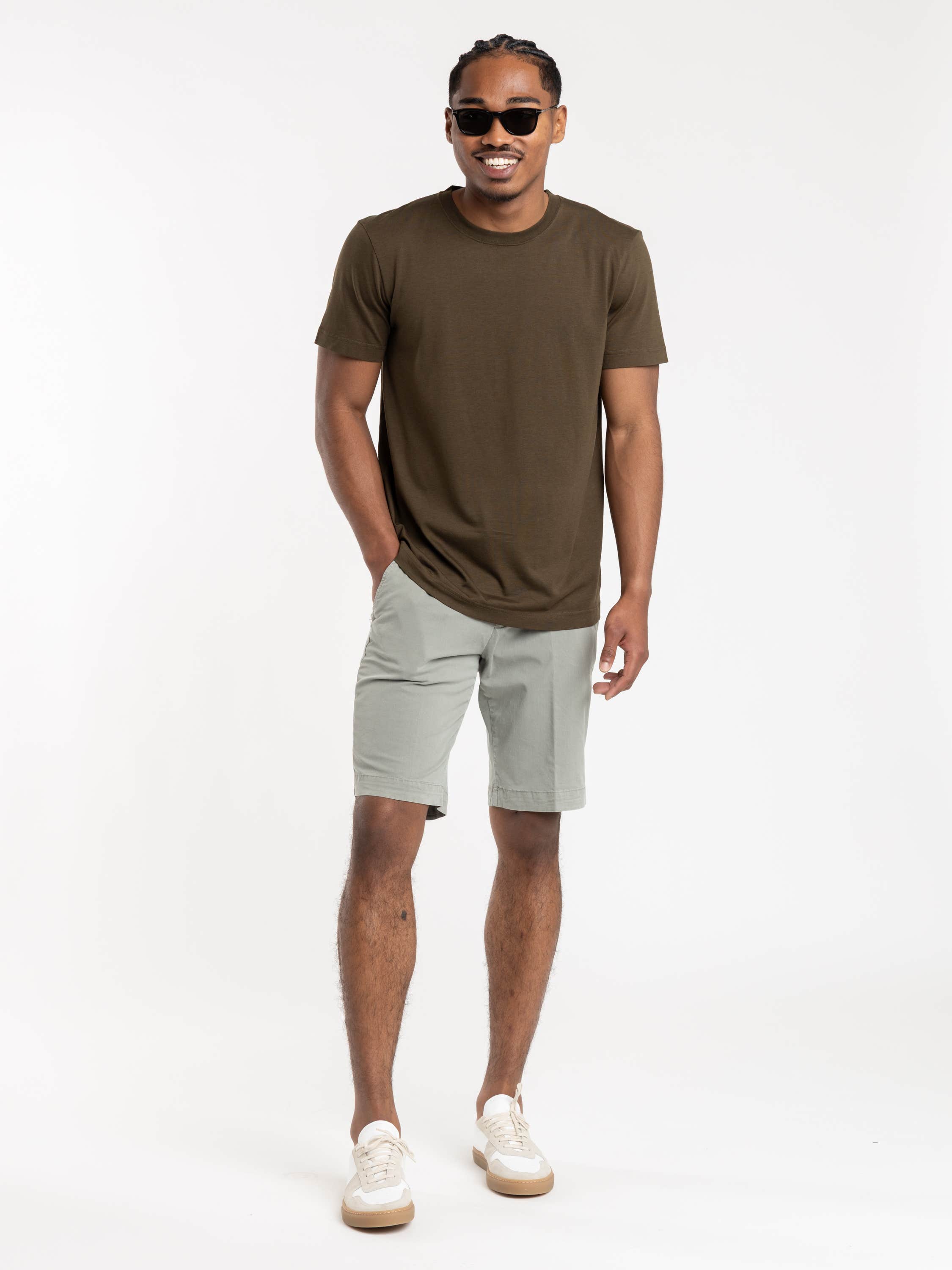 Light Green Malibu Cotton-Blend Drawstring Shorts