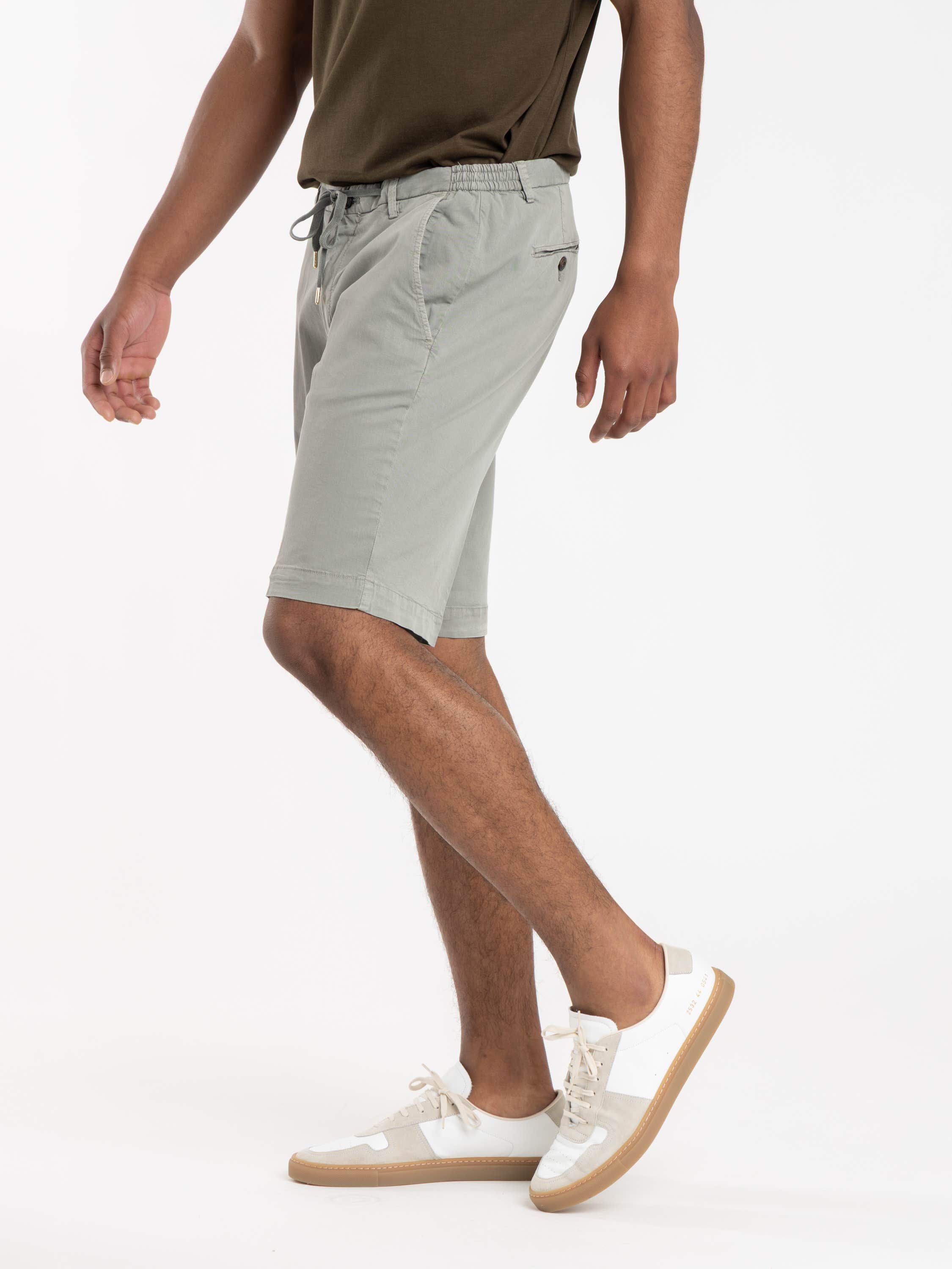 Light Green Malibu Cotton-Blend Drawstring Shorts