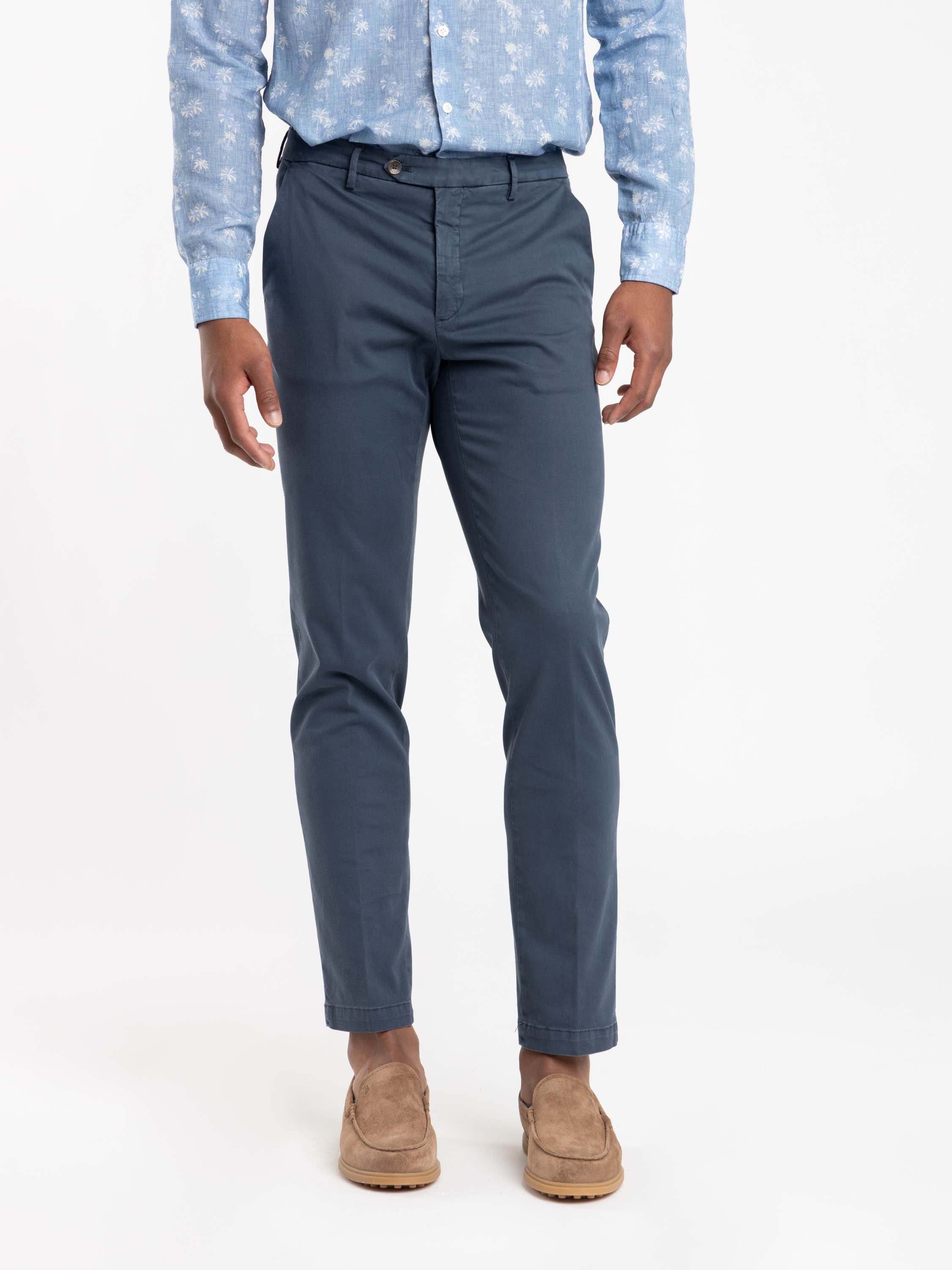 Navy Blue Cotton Naviglio Trousers