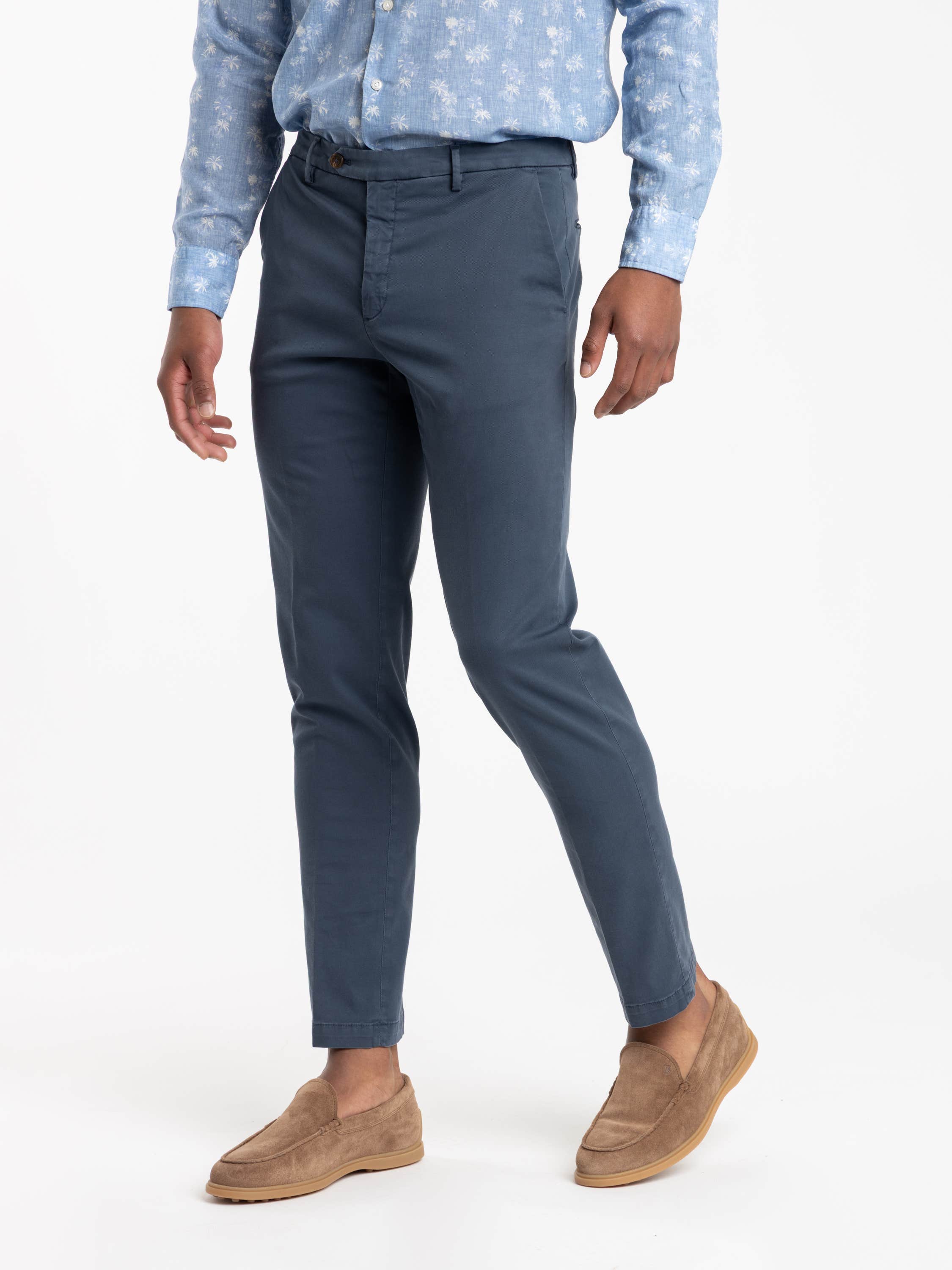 Navy Blue Cotton Naviglio Trousers