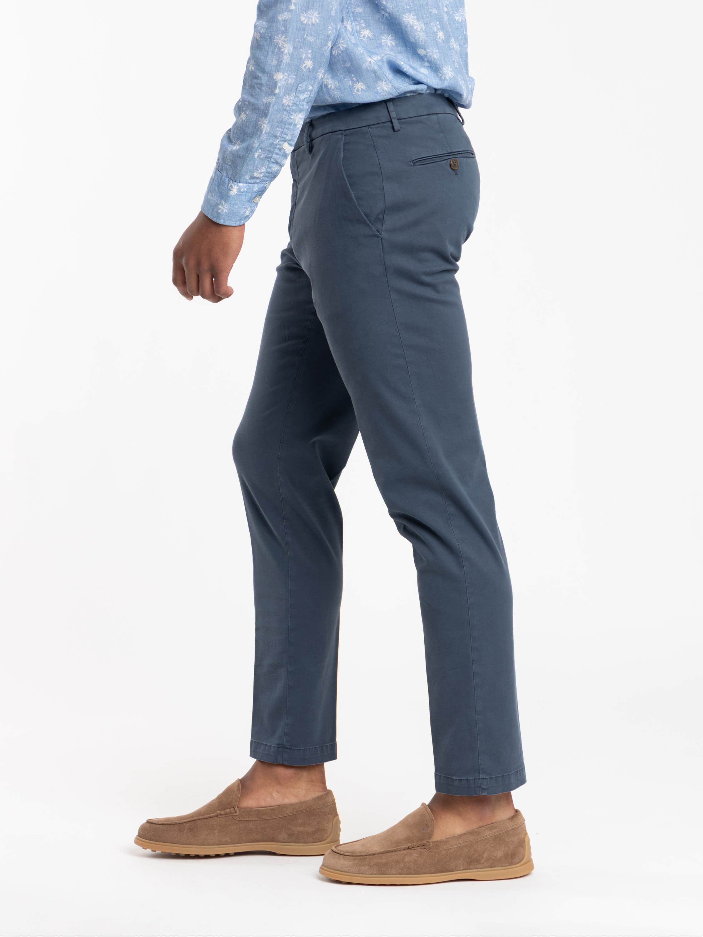 Navy Blue Cotton Naviglio Trousers