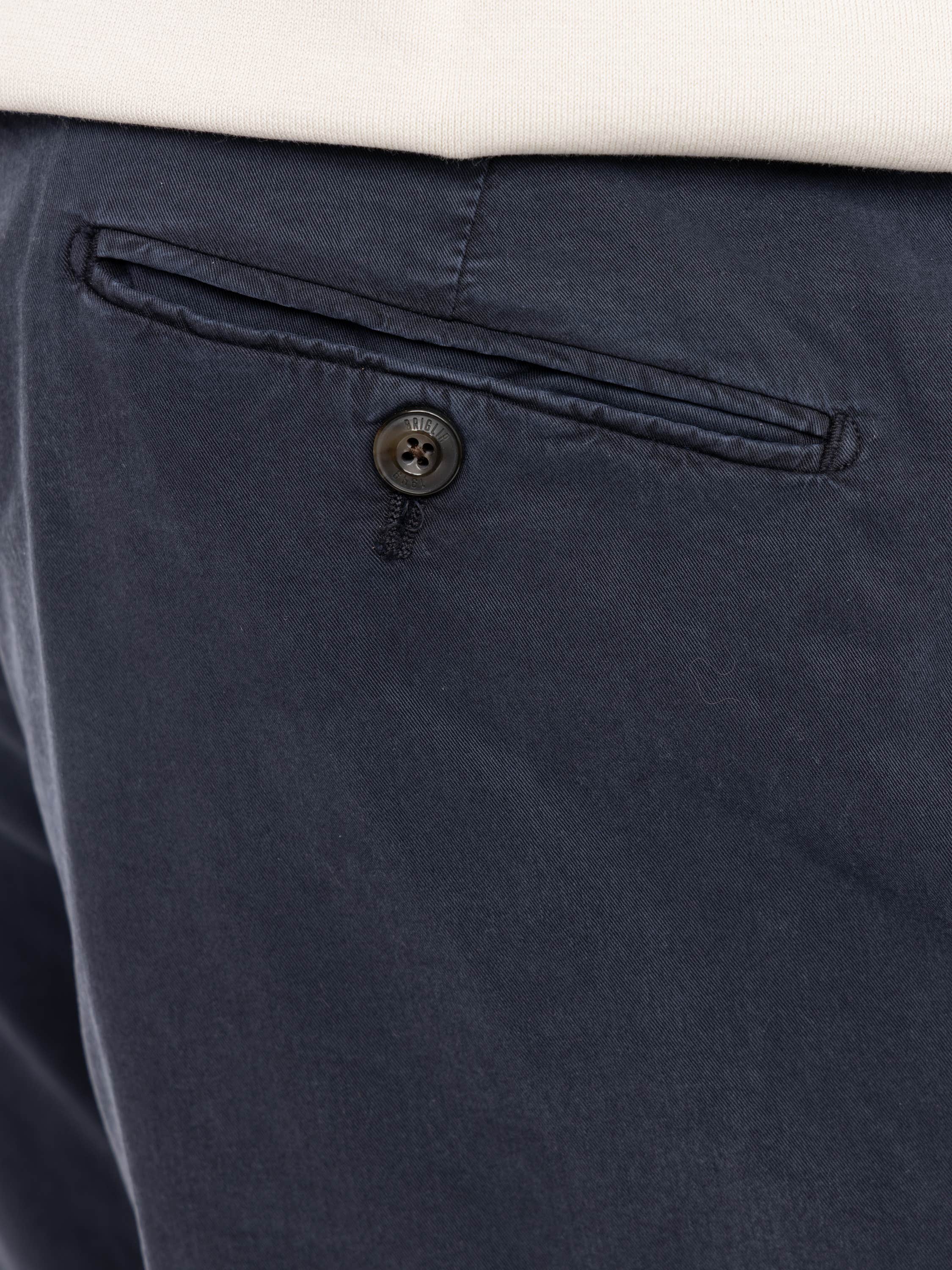 Navy Blue Cotton-Blend Drawstring Shorts