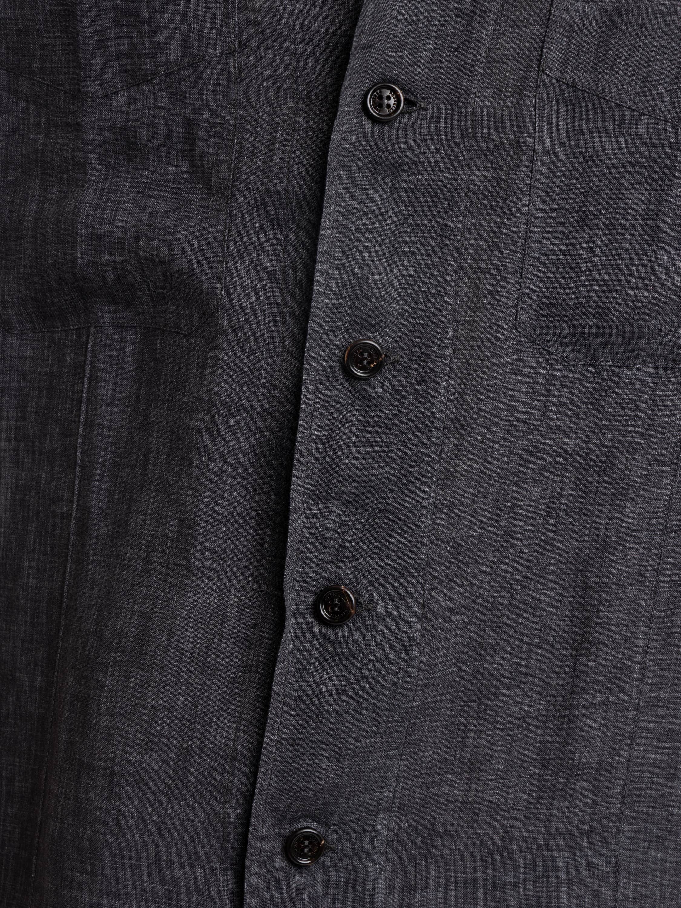 Anthracite Grey Pocket Linen Shirt