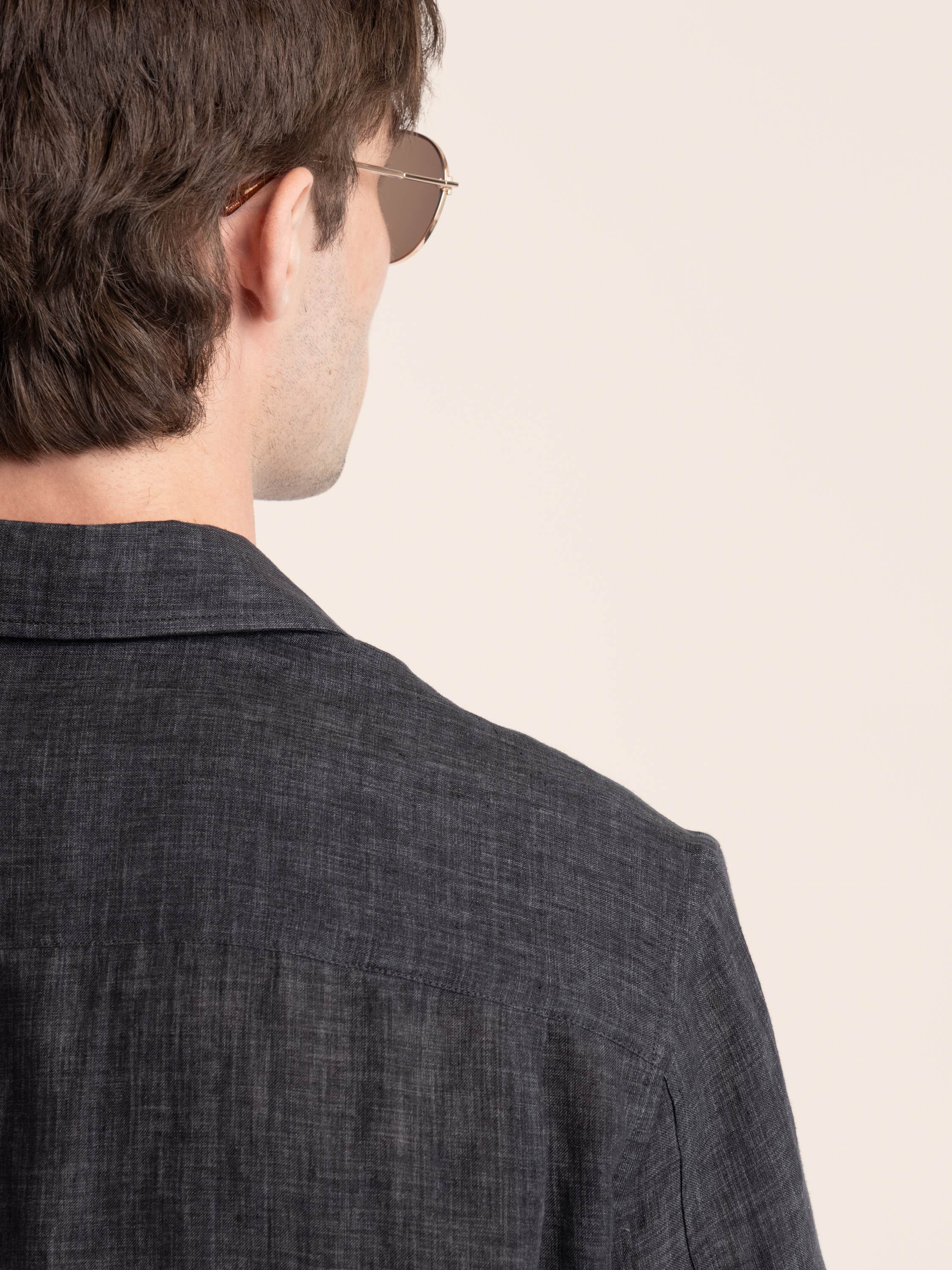 Anthracite Grey Pocket Linen Shirt