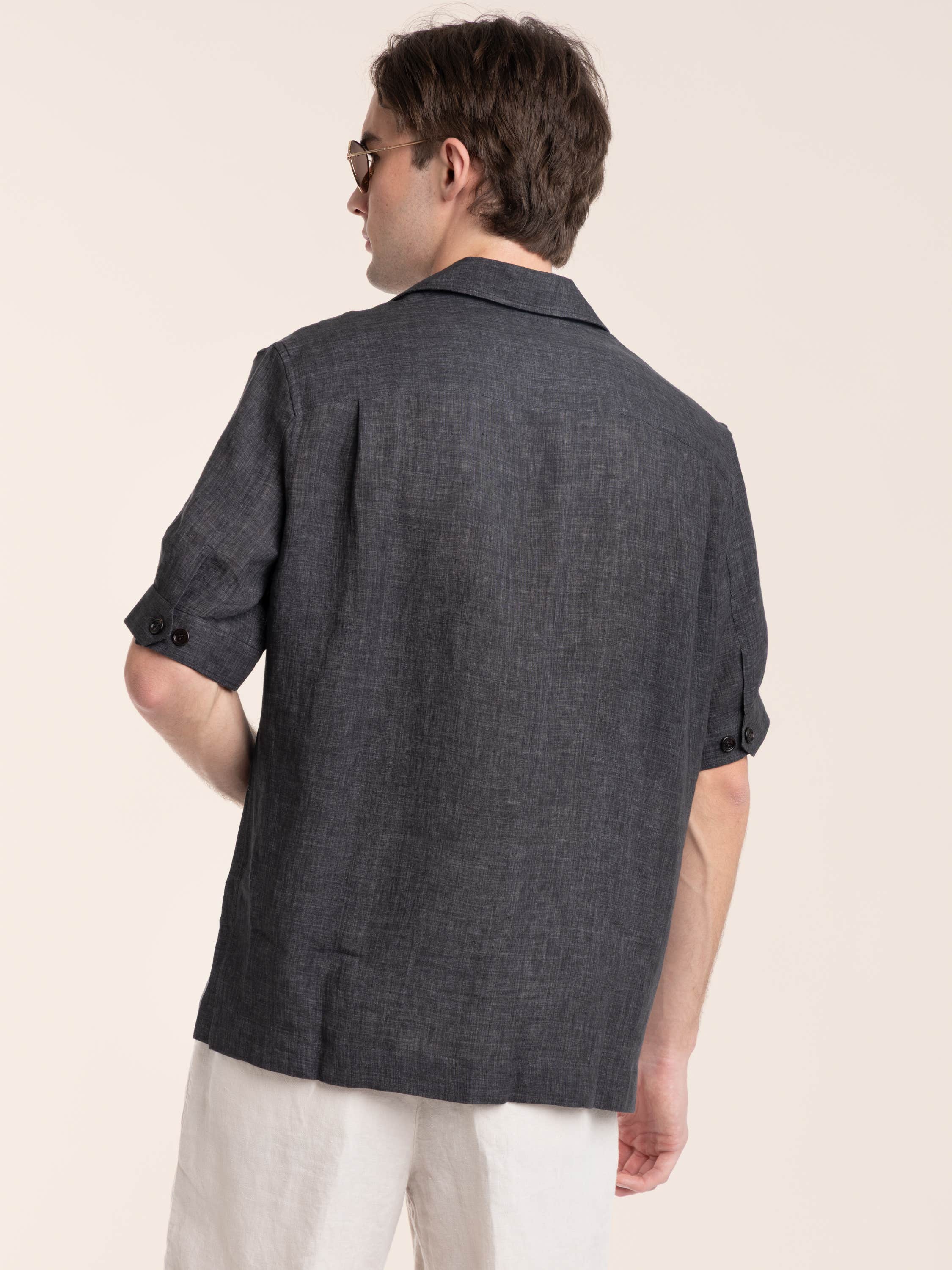 Anthracite Grey Pocket Linen Shirt