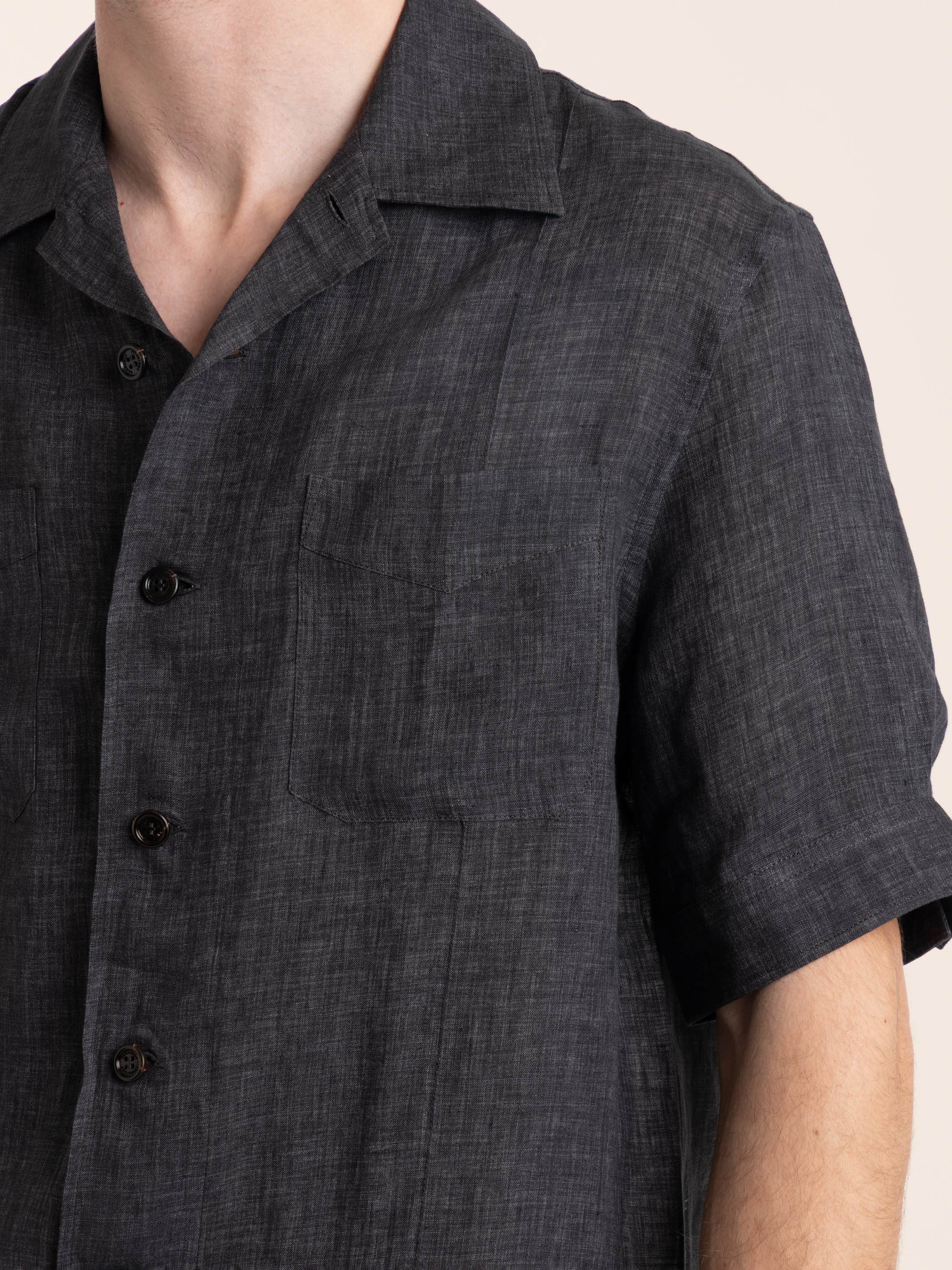 Anthracite Grey Pocket Linen Shirt