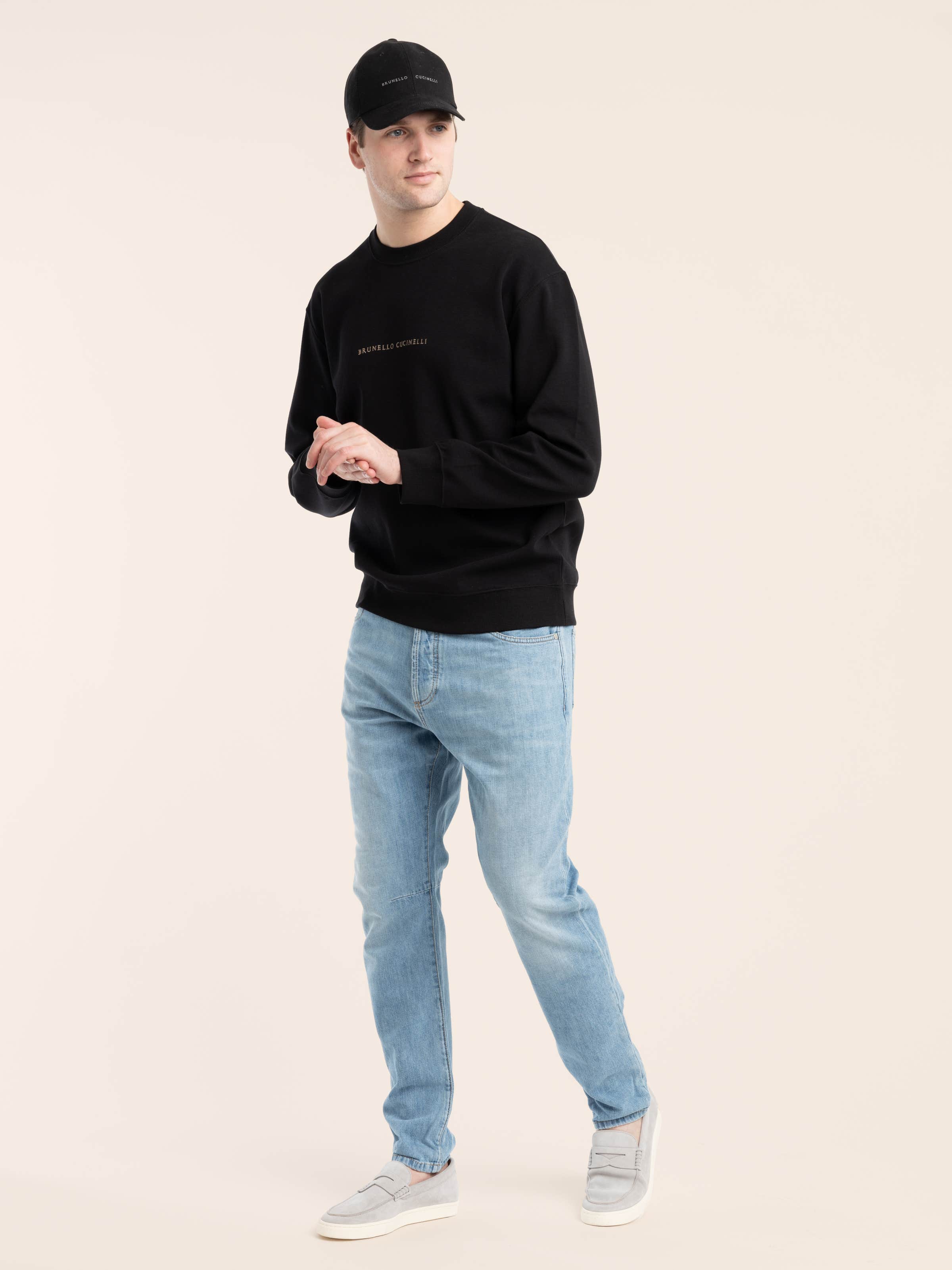 Black Techno Cotton French Terry Sweatshirt with Embroidery – The Helm  Clothing