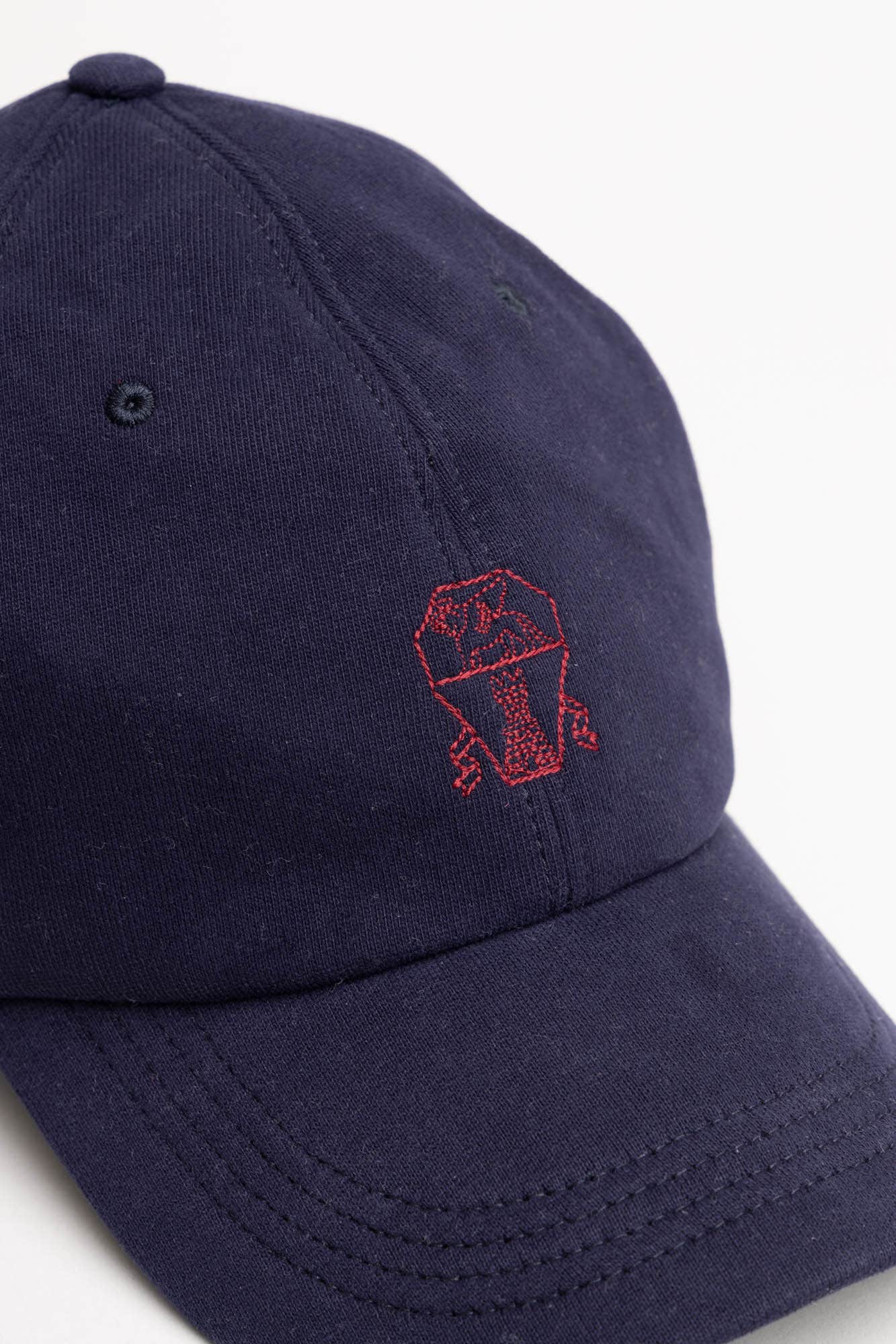 Navy Embroidered Cotton Baseball Cap