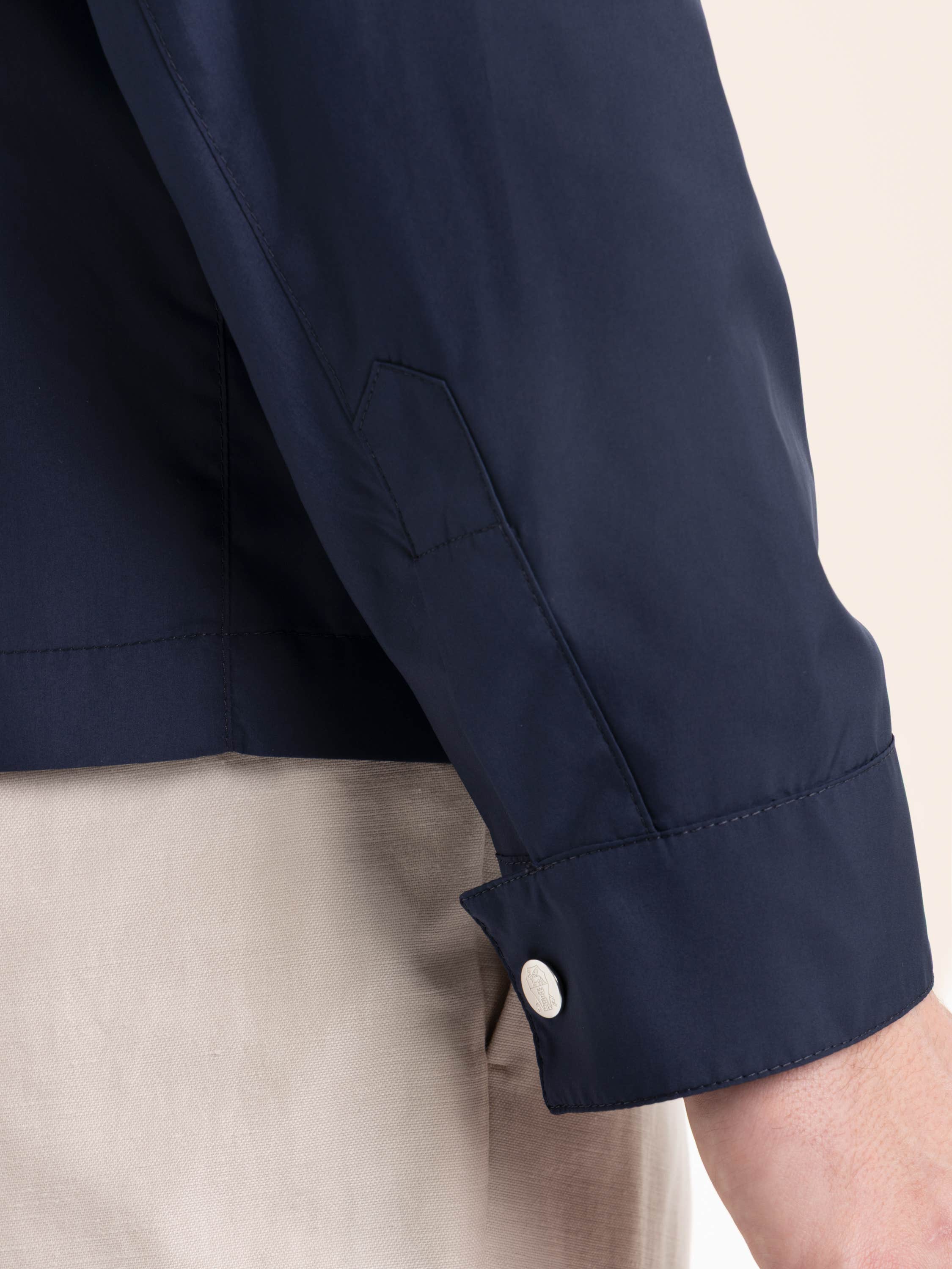 Blue Lightweight Nylon Unlined Outerwear Jacket