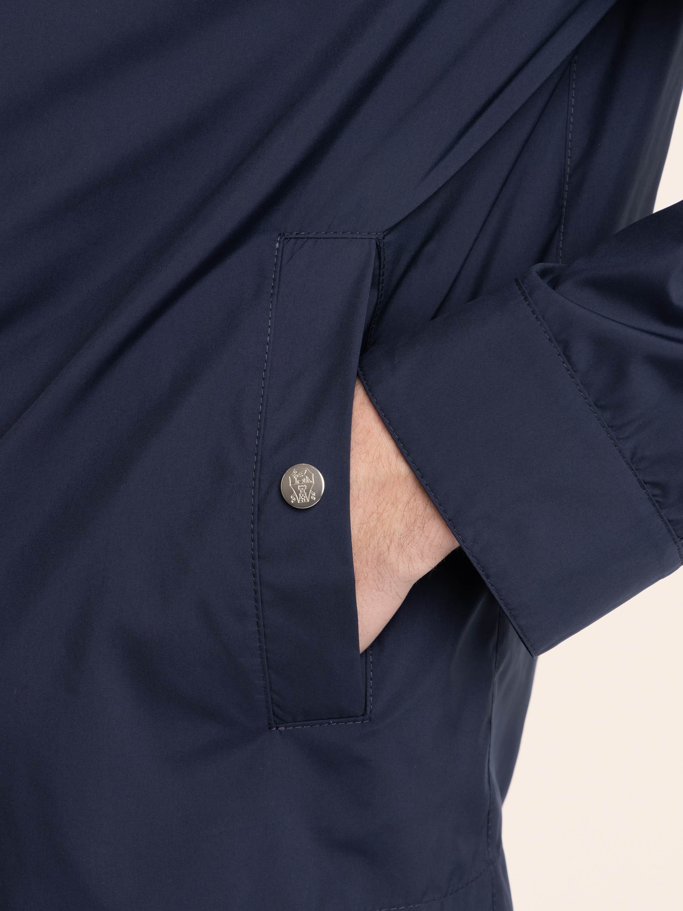 Blue Lightweight Nylon Unlined Outerwear Jacket
