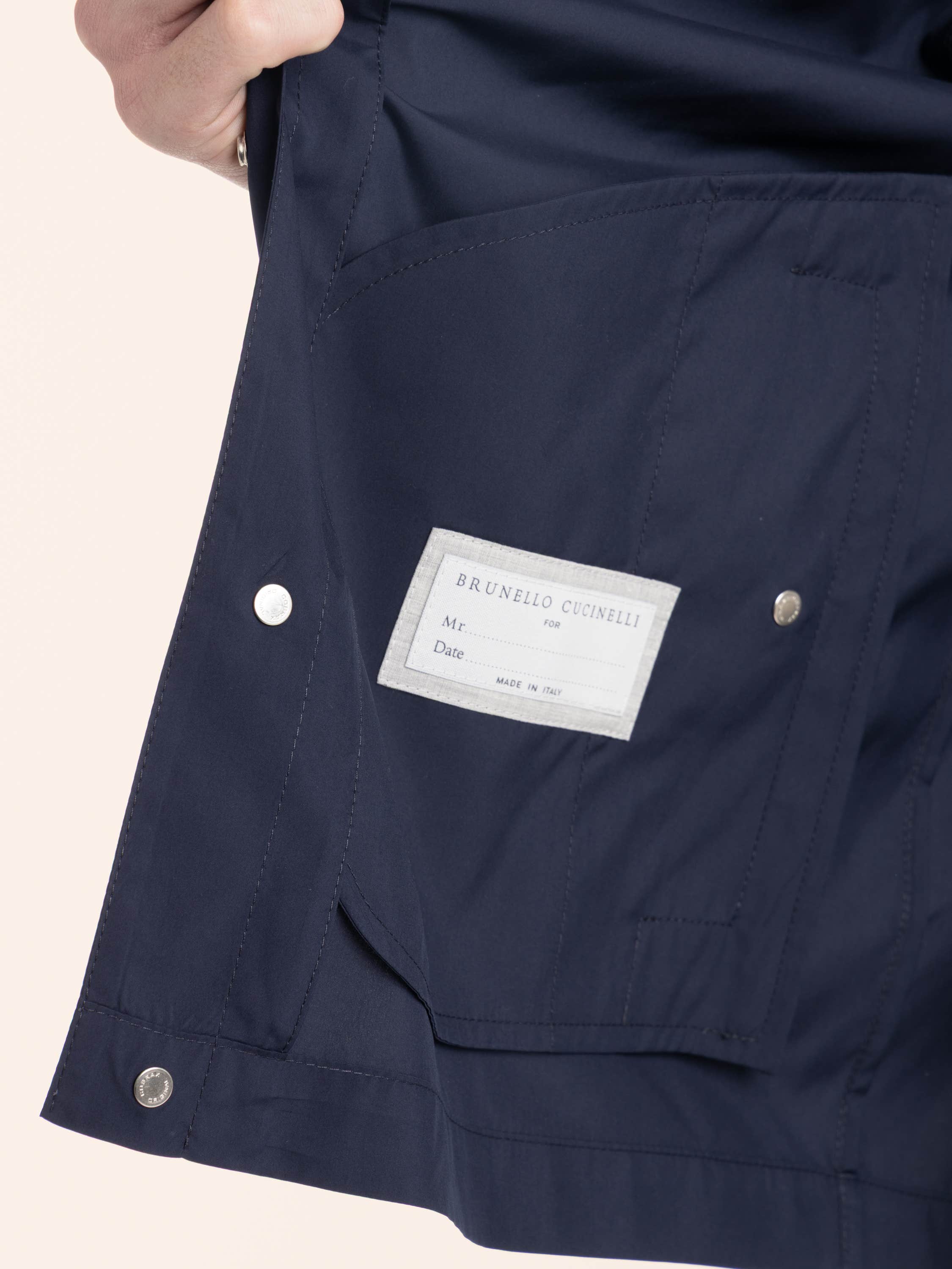 Blue Lightweight Nylon Unlined Outerwear Jacket