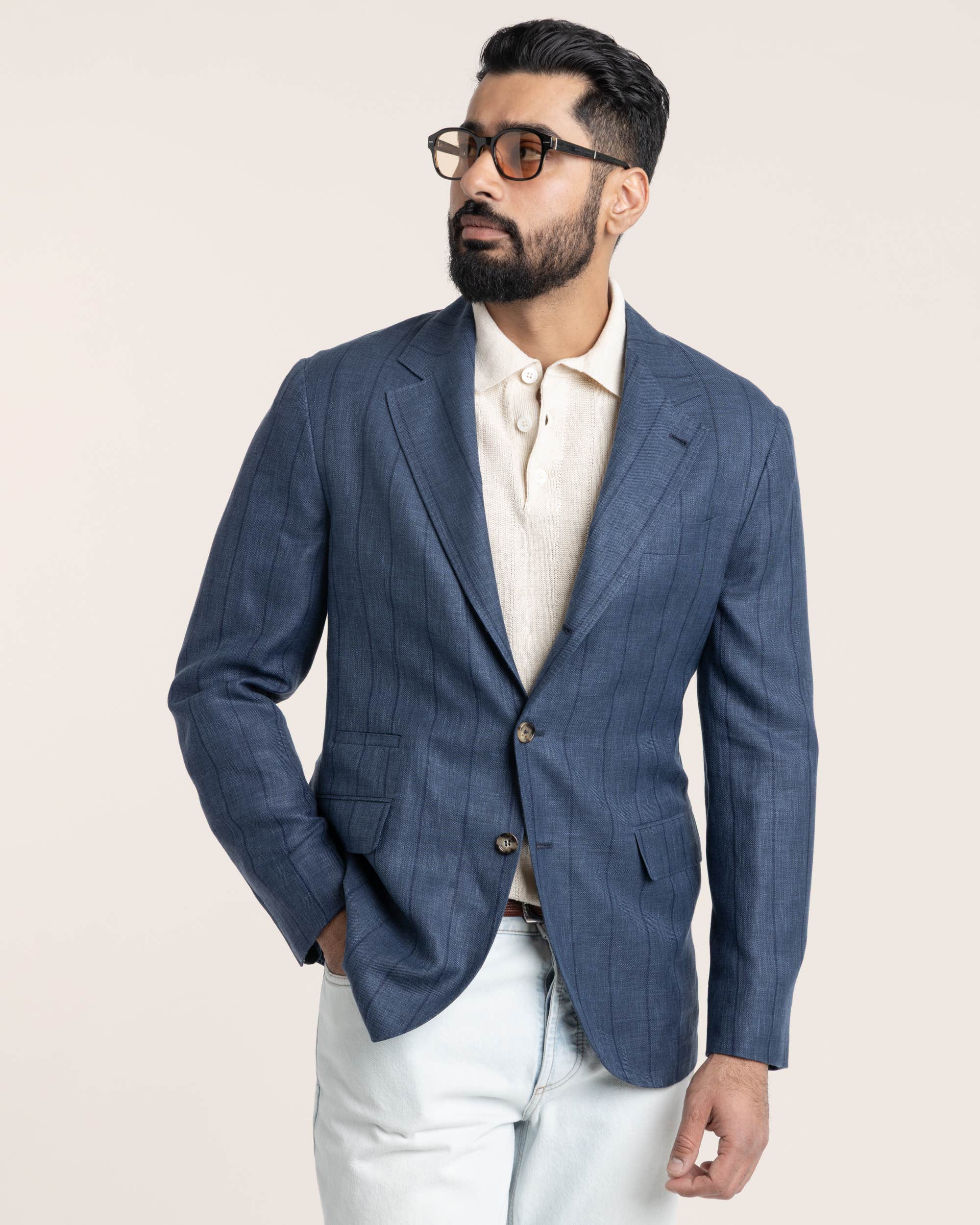 Blue Pin Stripe Sport Jacket