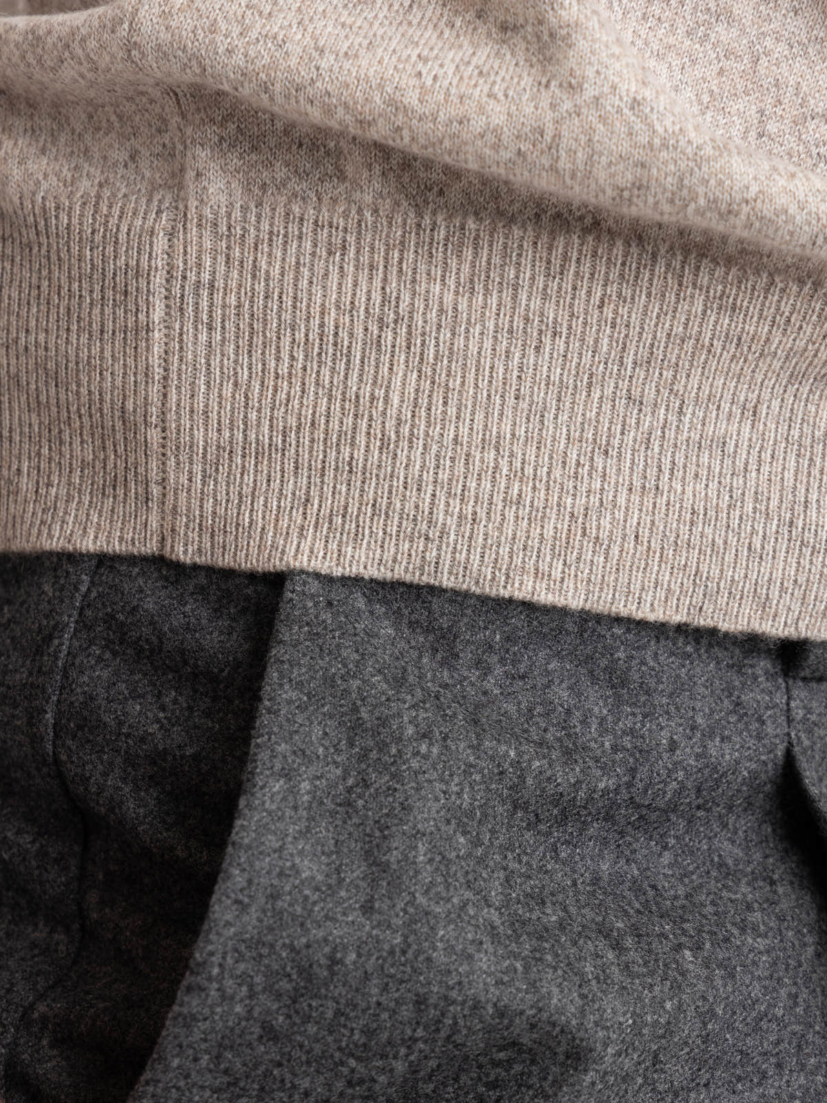 Brown Mouliné Cashmere Turtleneck Sweater