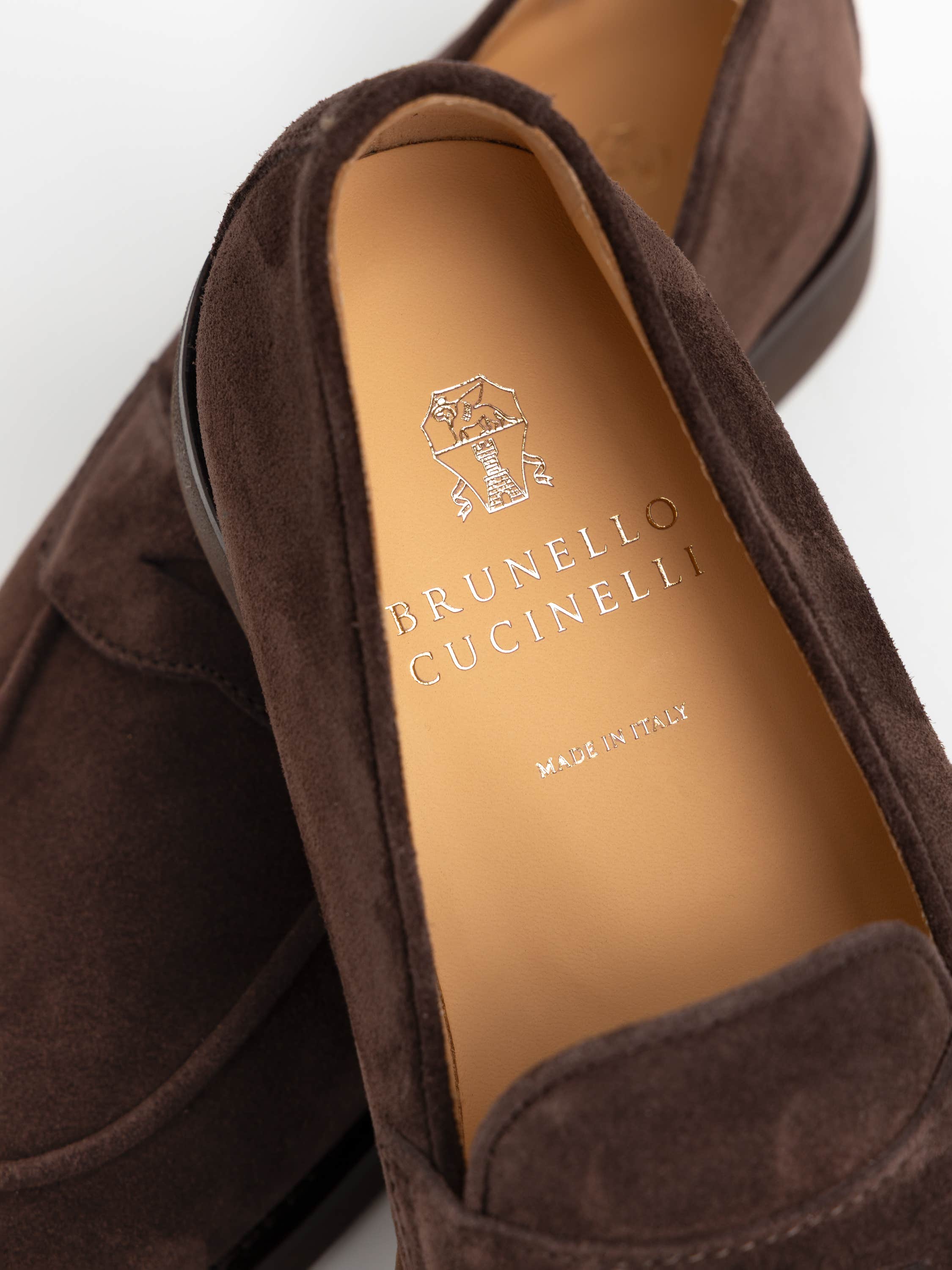 Brown Suede Penny Loafers