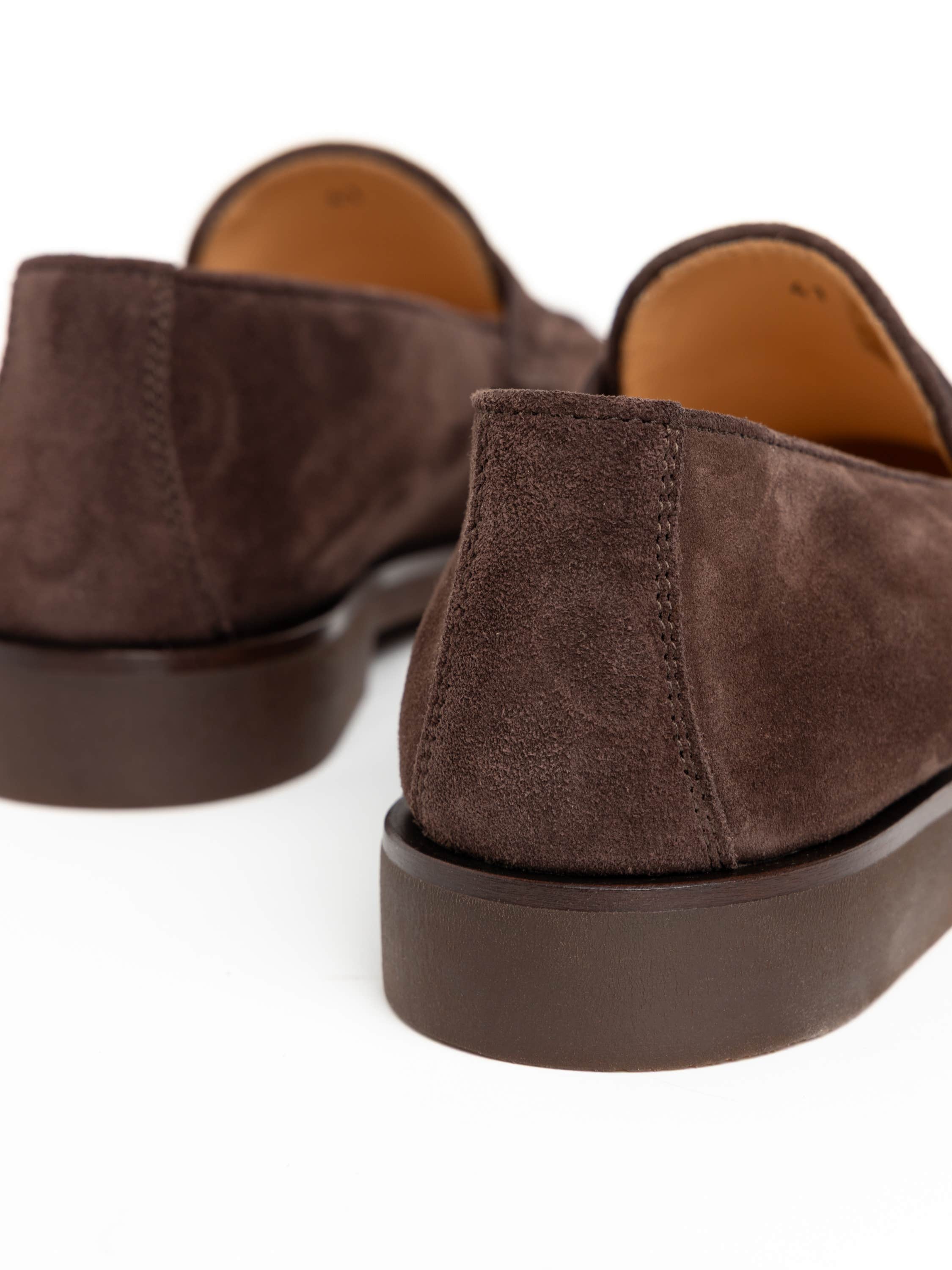 Brown Suede Penny Loafers