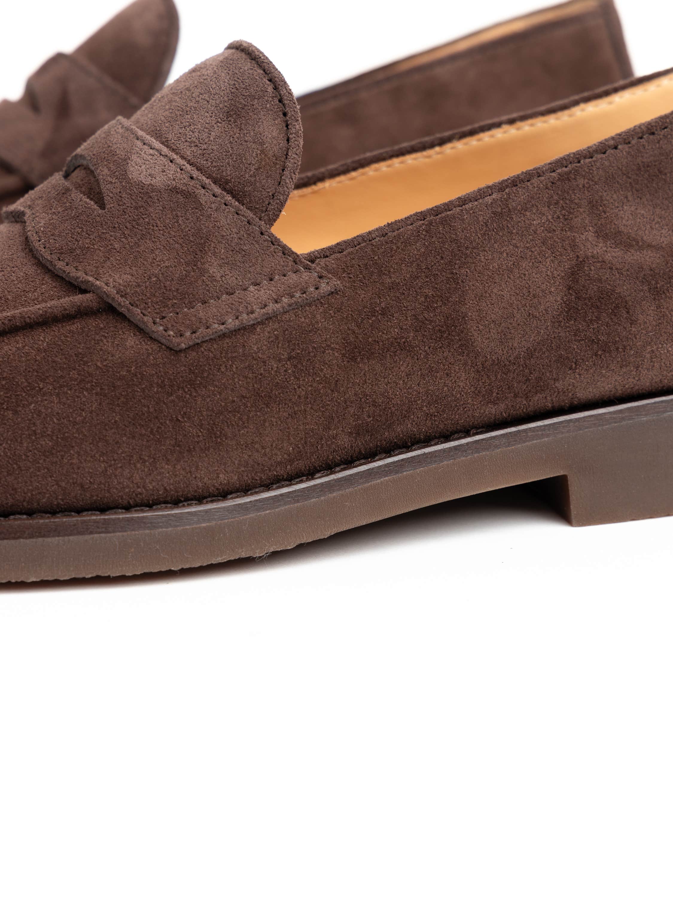 Brown Suede Penny Loafers