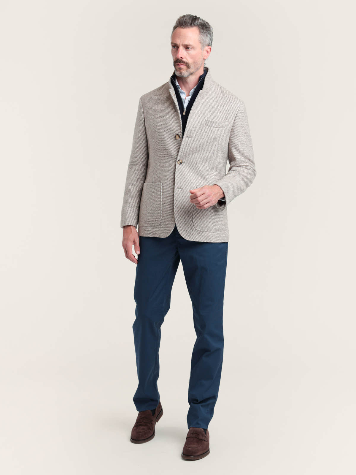 Camel Cashmere And Vicuña Beaver Cloth Outerwear Sport Jacket