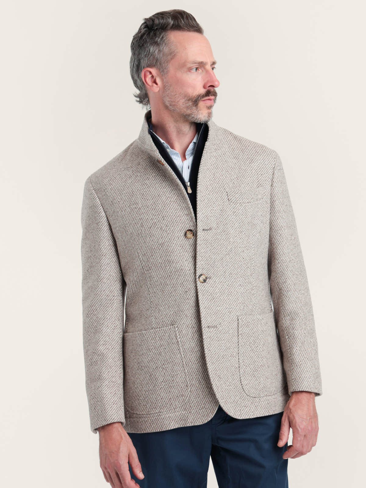Camel Cashmere And Vicuña Beaver Cloth Outerwear Sport Jacket