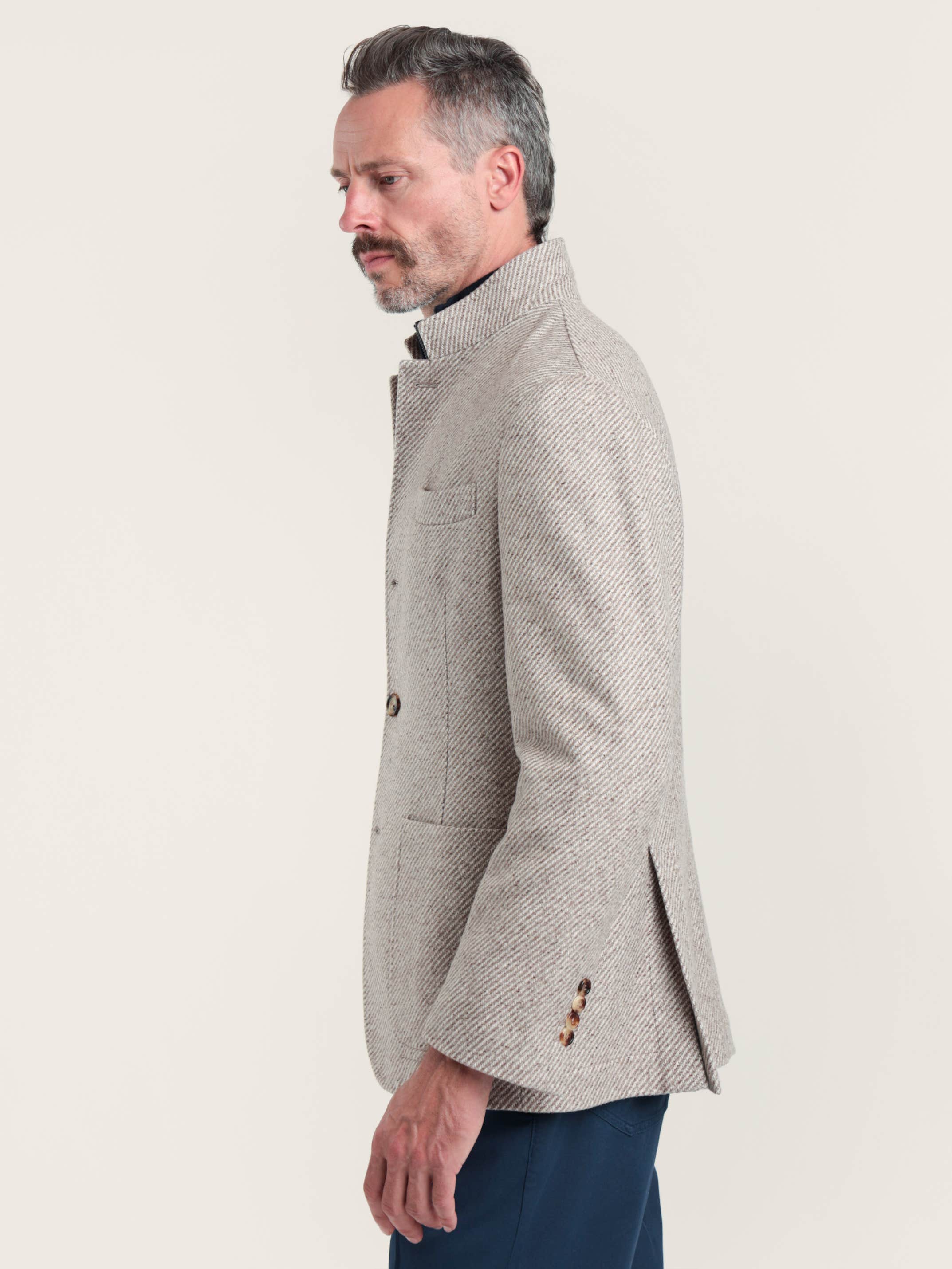 Camel Cashmere And Vicuña Beaver Cloth Outerwear Sport Jacket
