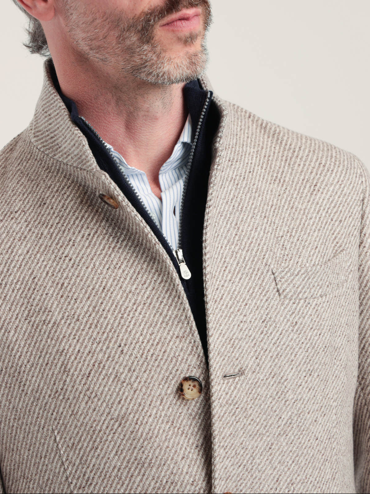 Camel Cashmere And Vicuña Beaver Cloth Outerwear Sport Jacket