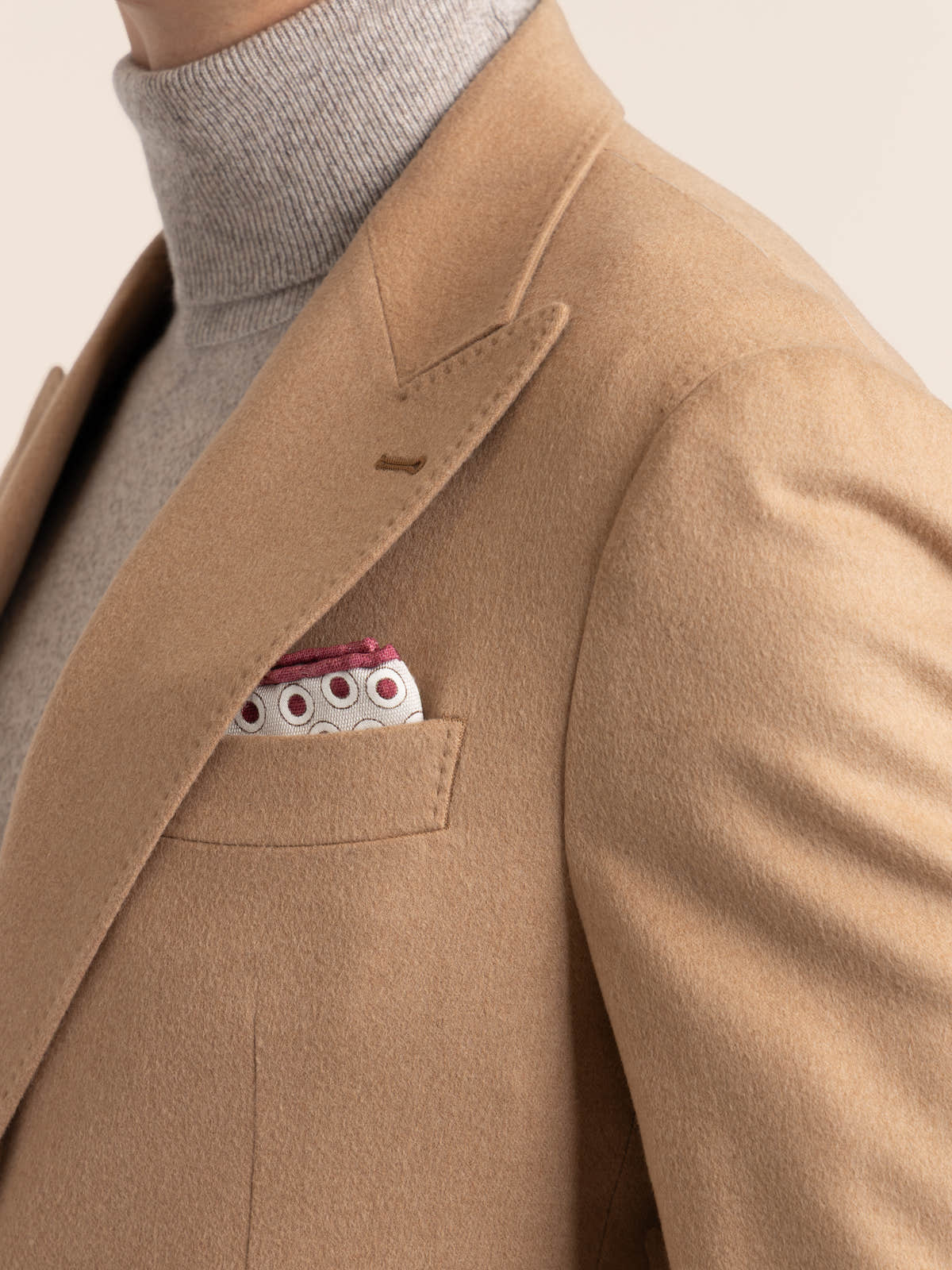 Camel Flannel one-and-a-half Breasted Tailor Blazer