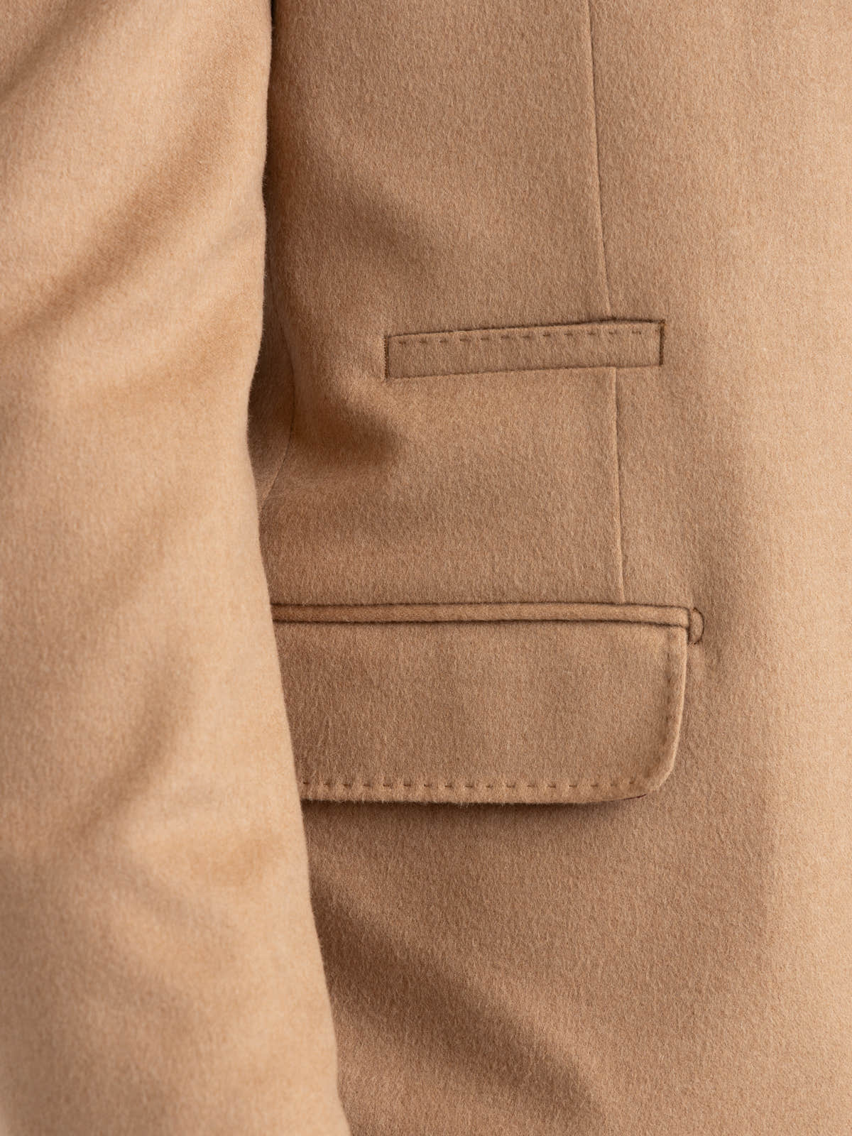 Camel Flannel one-and-a-half Breasted Tailor Blazer