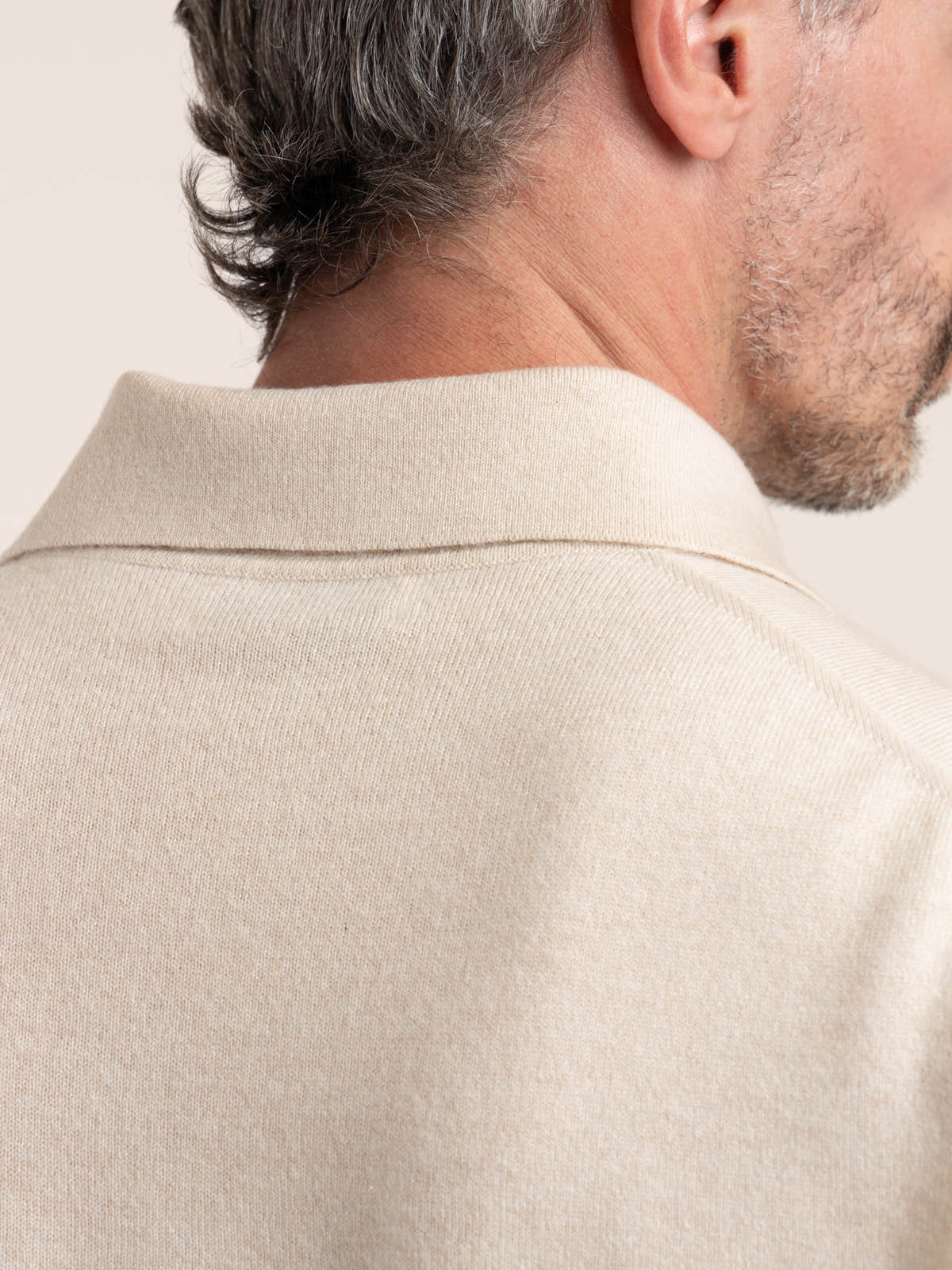 Champagne Cashmere Polo Sweater