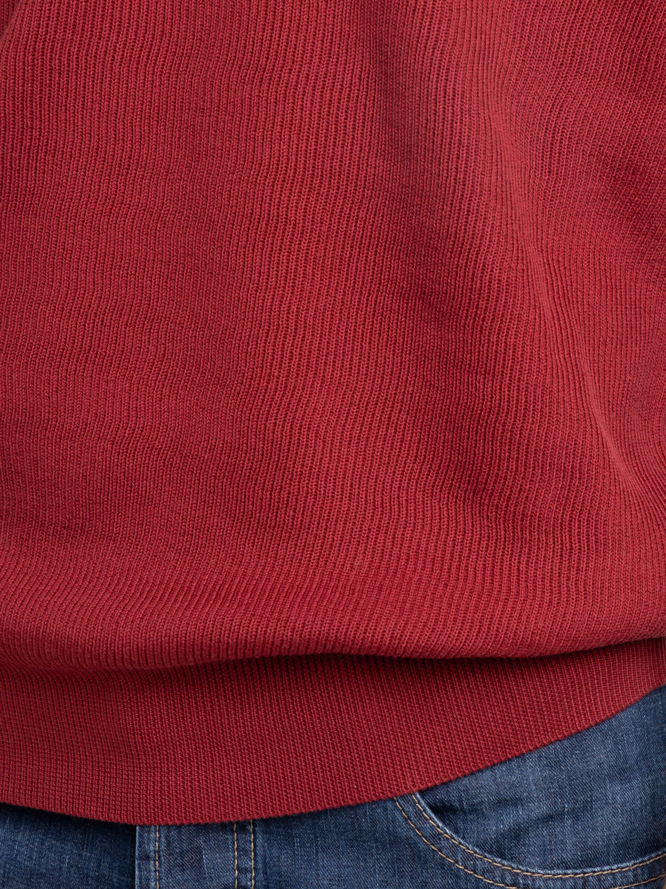 Cherry Red Cotton English Rib Knit Polo