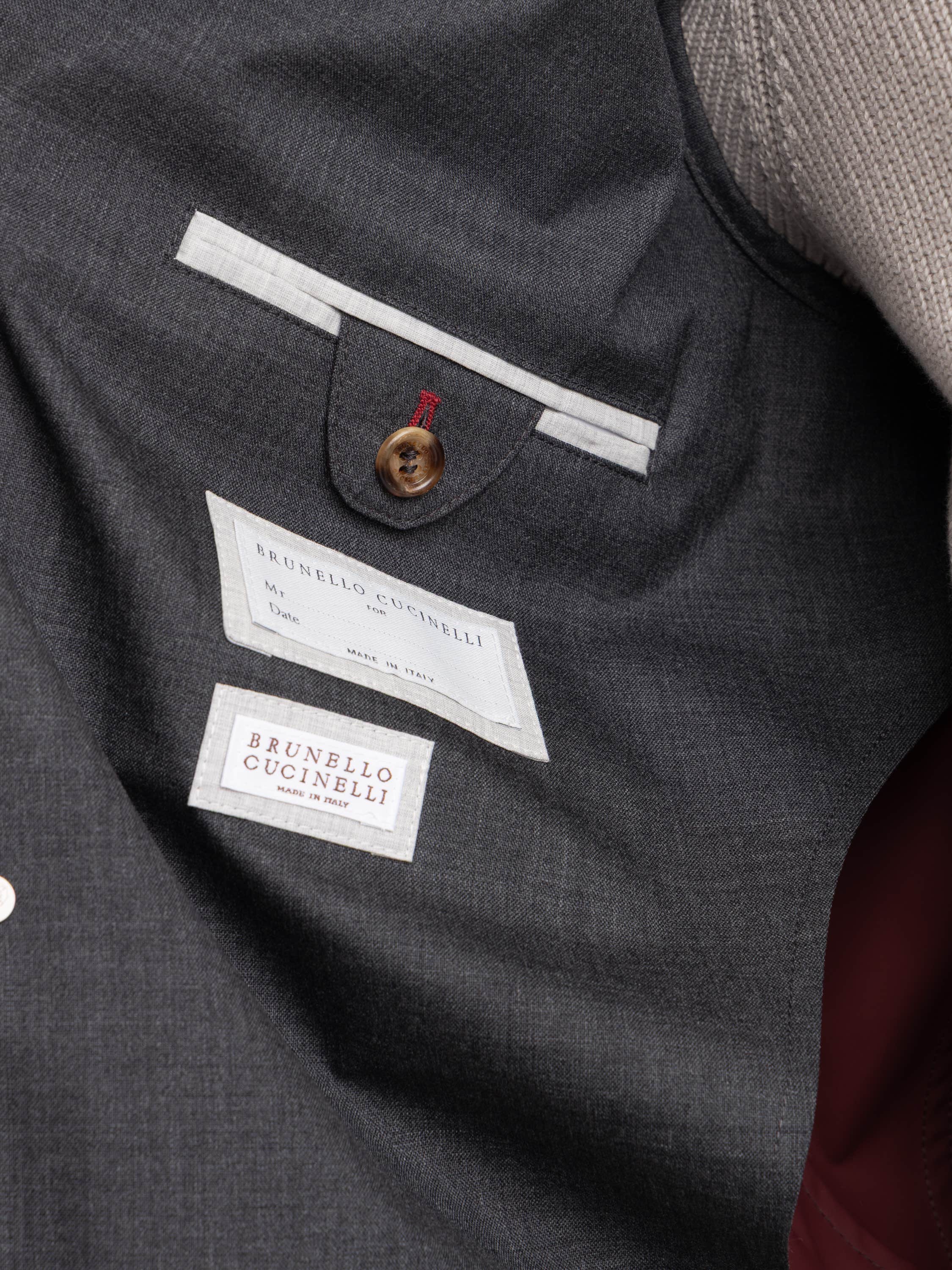 Dark Grey Bonded Virgin Wool Fresco Outerwear Jacket