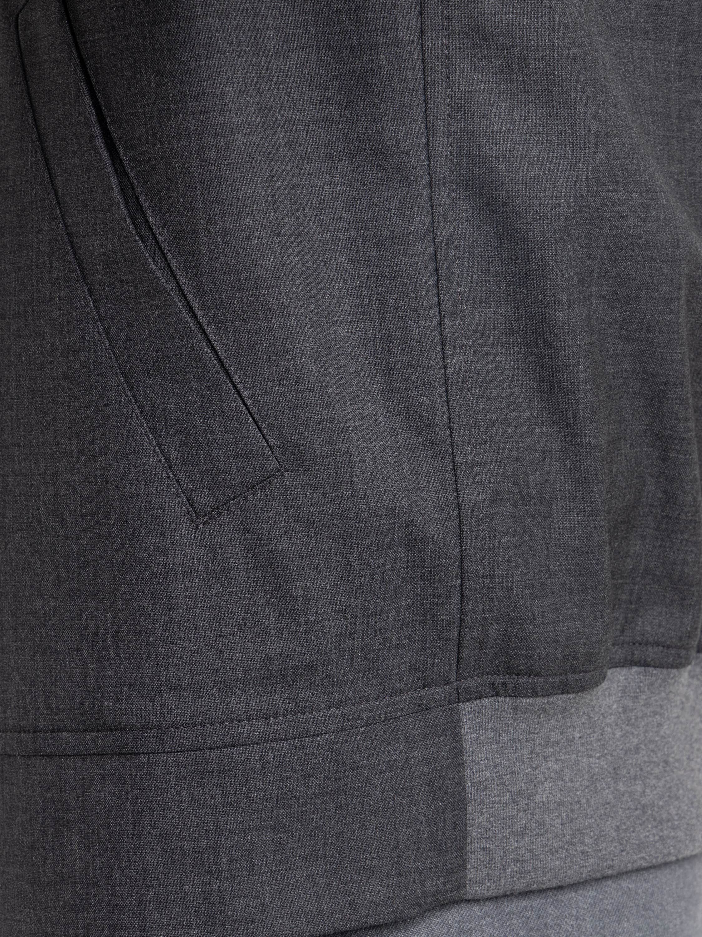 Dark Grey Bonded Virgin Wool Fresco Outerwear Jacket