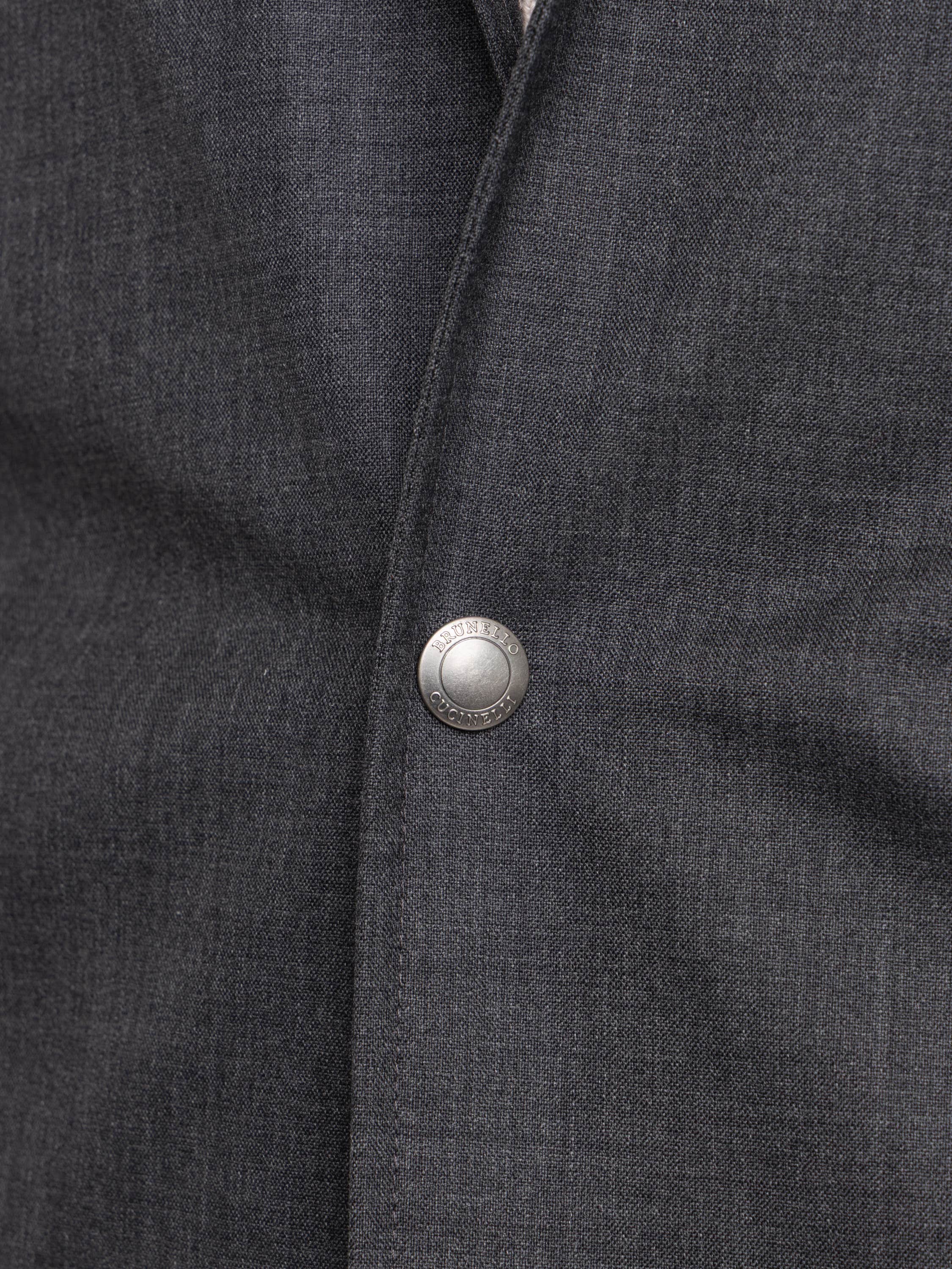 Dark Grey Bonded Virgin Wool Fresco Outerwear Jacket