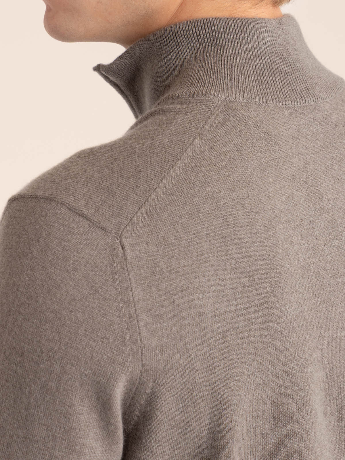 Dark Grey Cashmere Sweater With Half Zip
