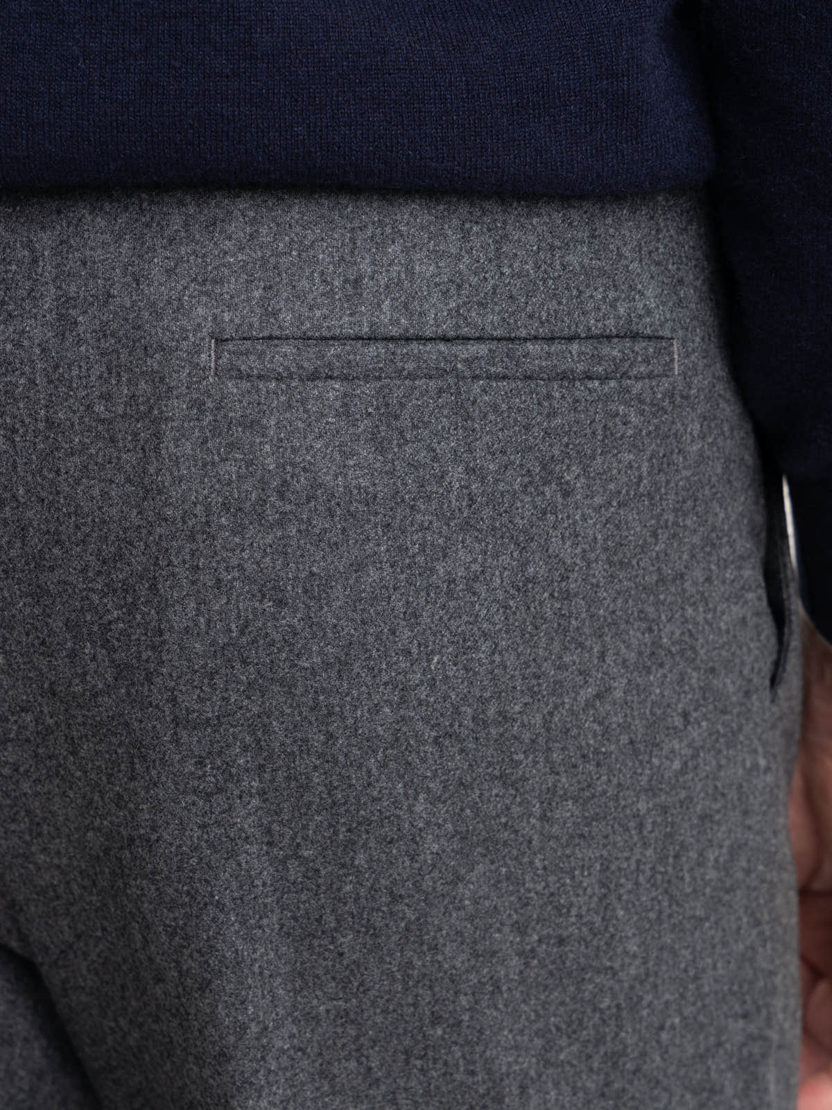 Dark Grey Pleated Virgin Wool Trousers