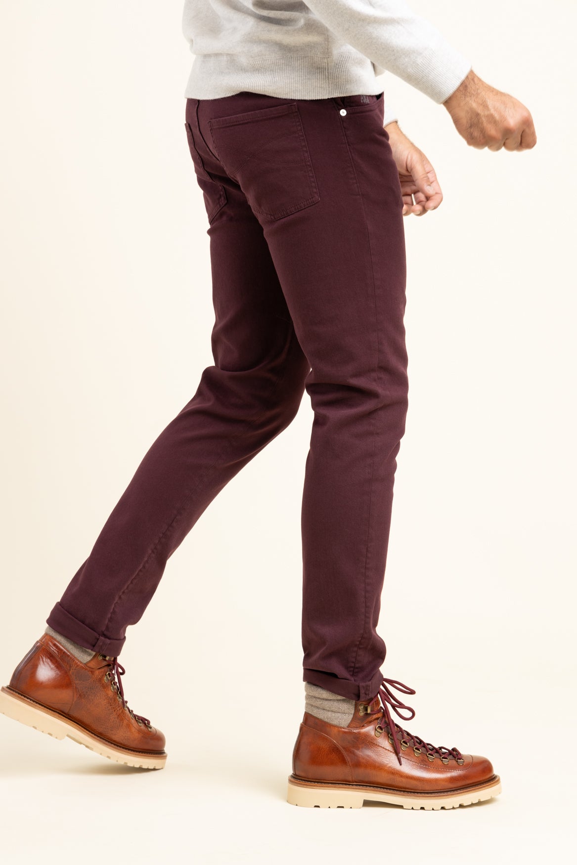 Red best sale cotton jeans