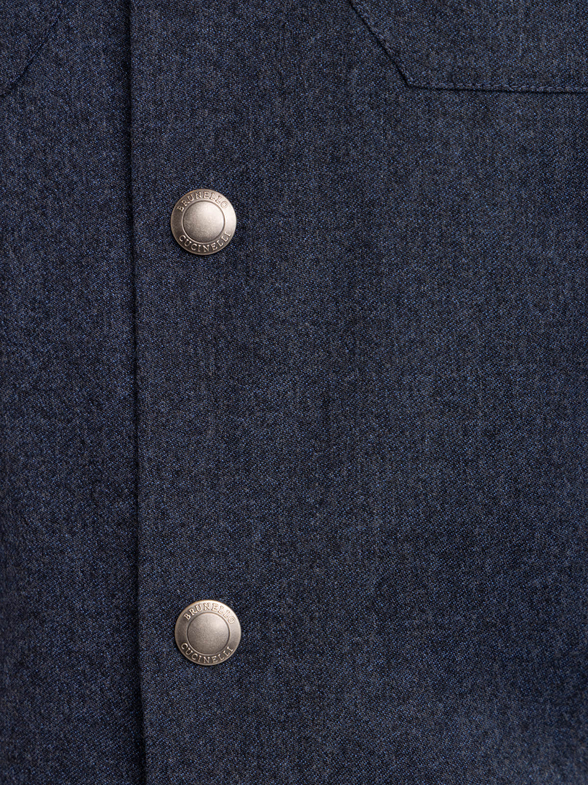Denim Blue Virgin Wool Flannel Overshirt