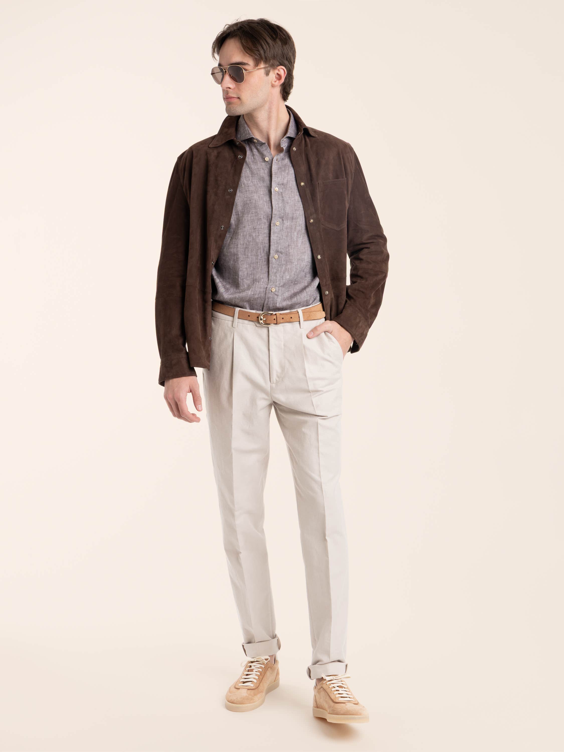Espresso Brown Suede Overshirt