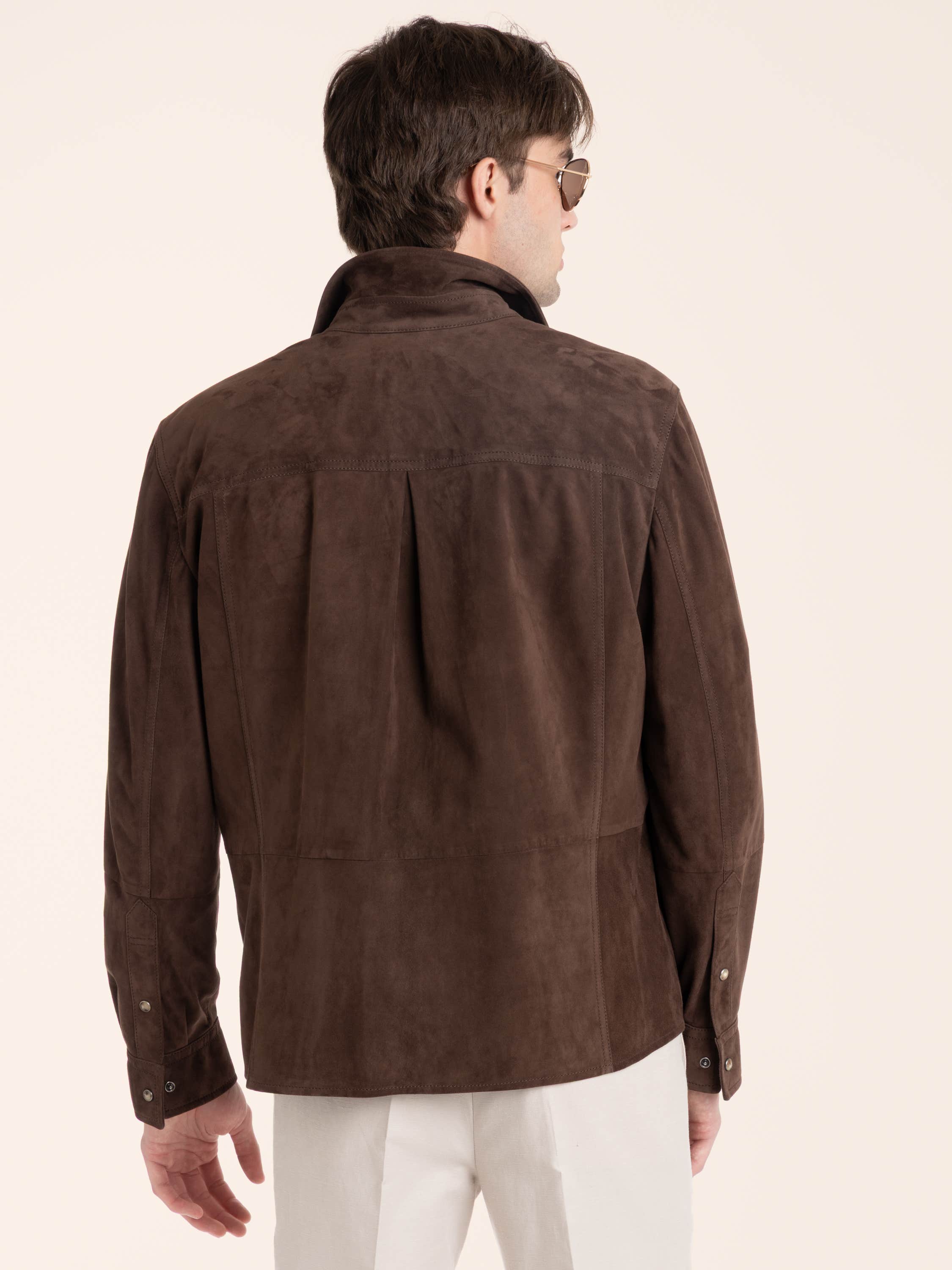 Espresso Brown Suede Overshirt