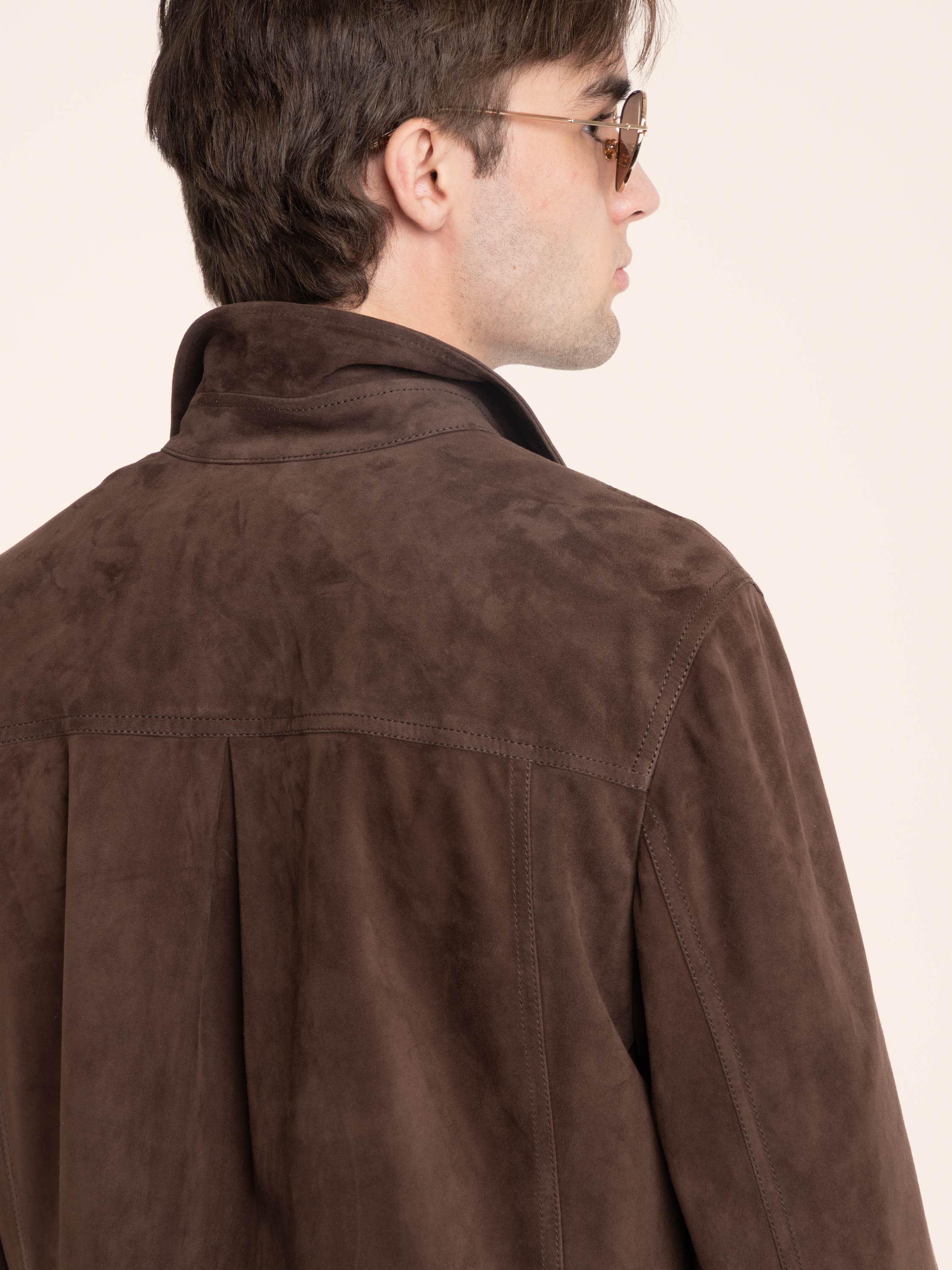 Espresso Brown Suede Overshirt