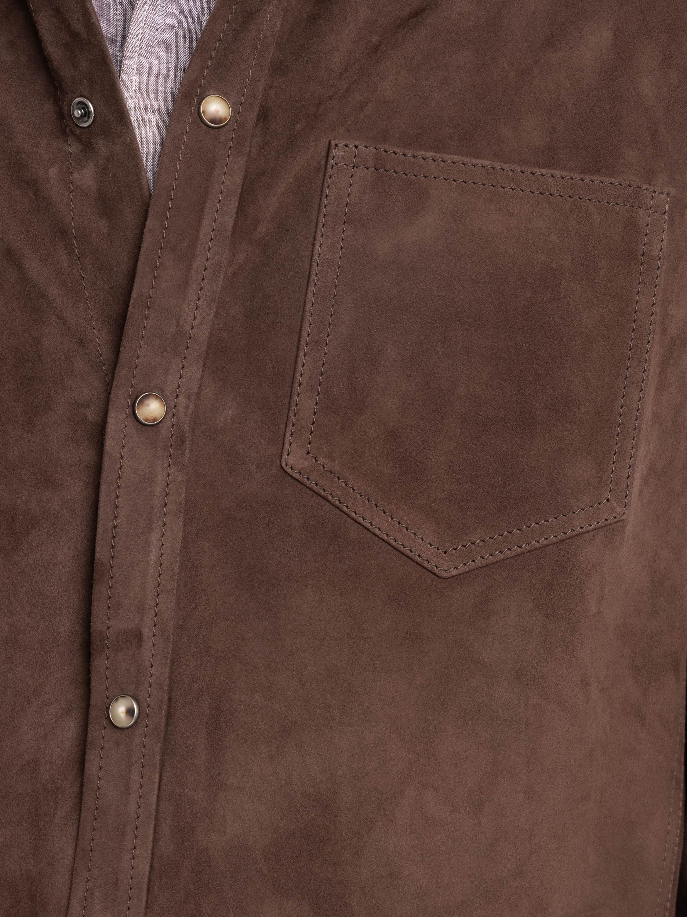 Espresso Brown Suede Overshirt