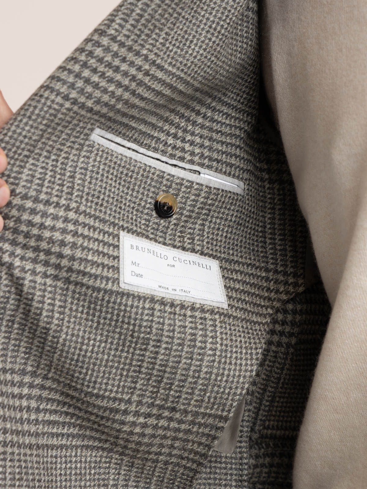 Grey Prince Of Wales Wool and Cashmere Sport Jacket