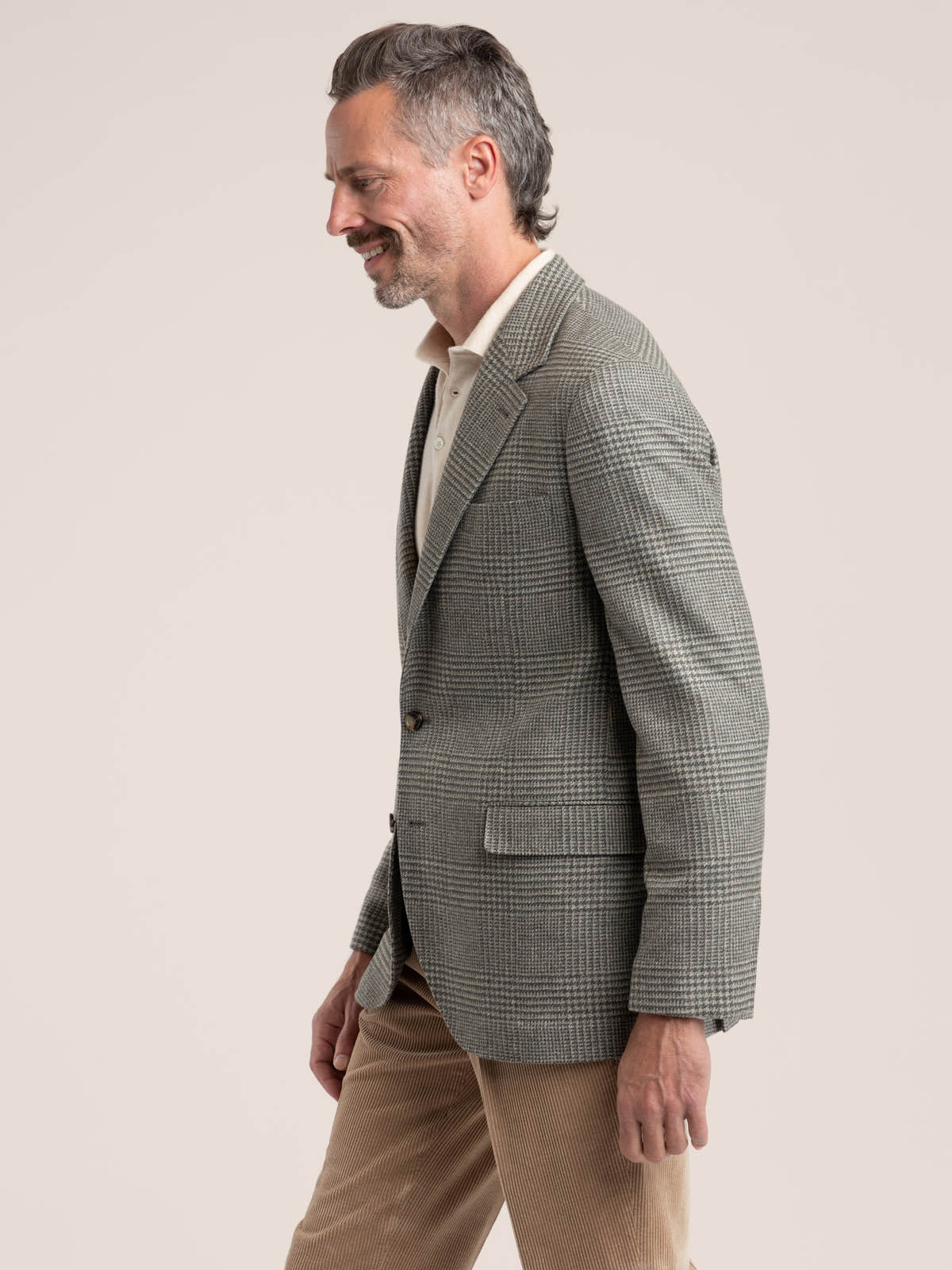 Grey Prince Of Wales Wool and Cashmere Sport Jacket